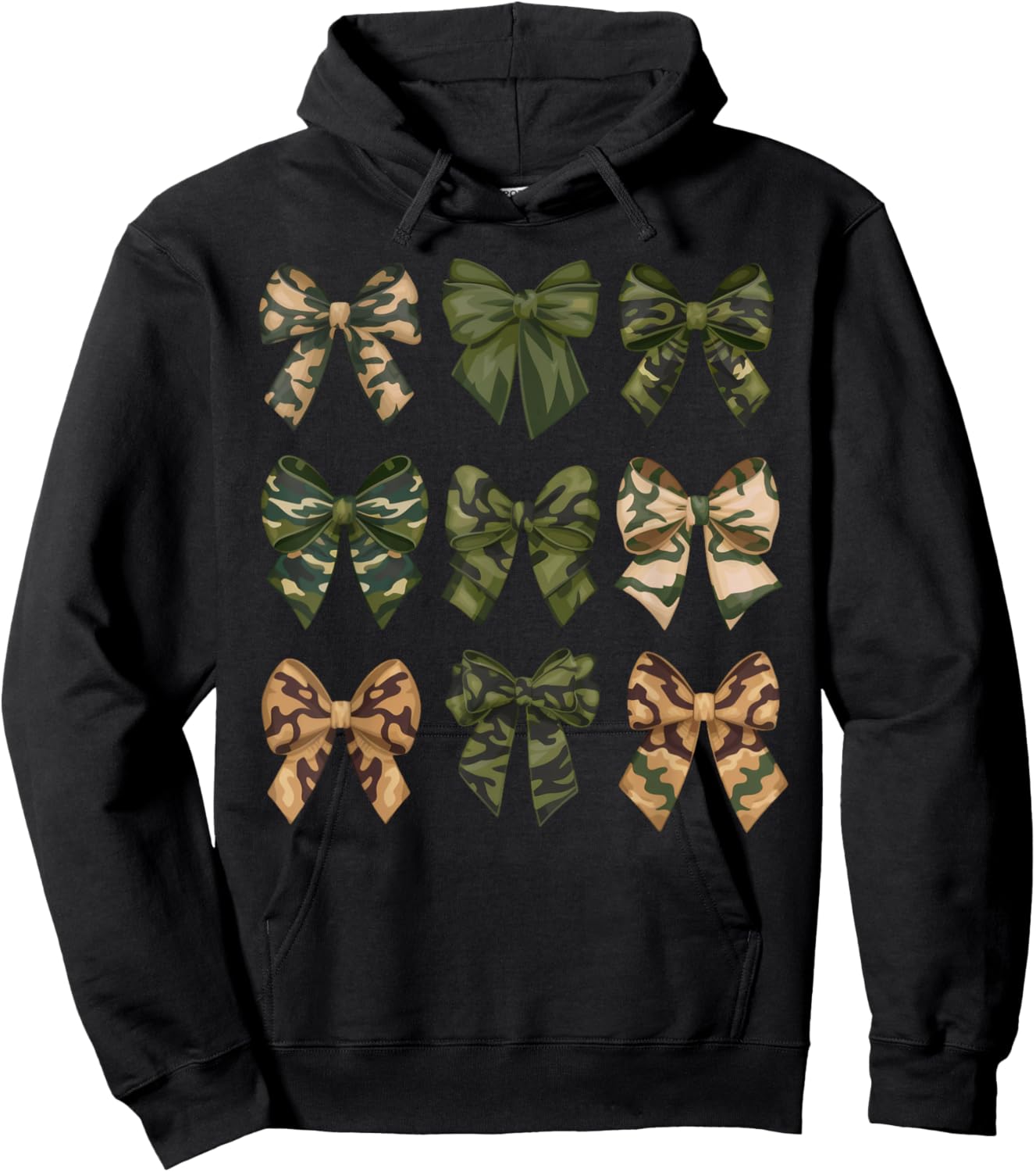 Camo Coquette Bow Duck Hunt Duck Hunting Women Hoodie - Hoodie | Black