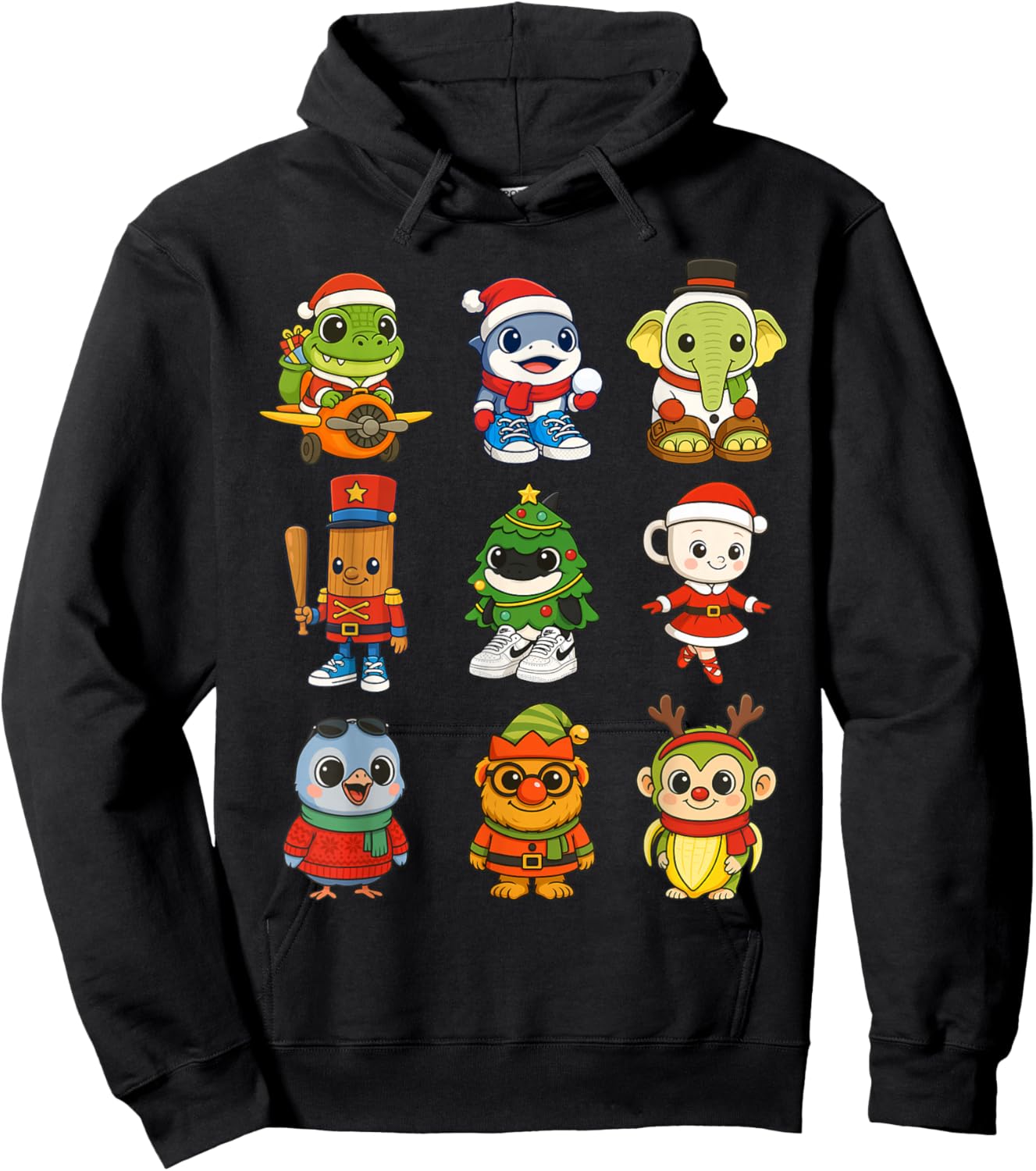 Kids Christmas Brainrot Pajama Boy Los Dicen AI Holiday Cute Hoodie - Hoodie | Black