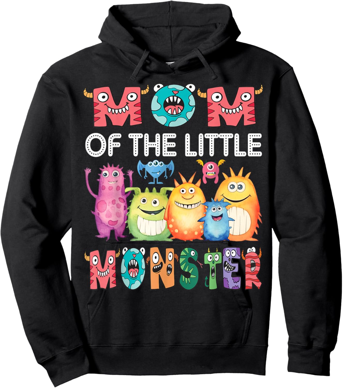 Mom Of The Little Monster Kids 1St Birthday Party Hoodie - Hoodie | Black