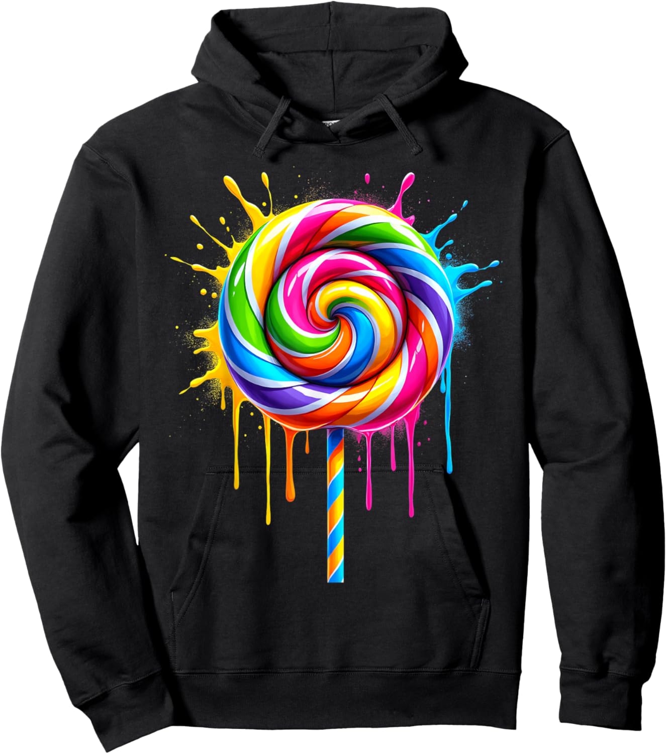 Candy Candy Costume Women's Carnival Lollipop Fancy Dress Hoodie - Hoodie | Black