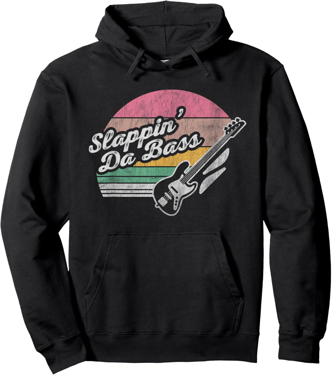 Slappin' Da Bass Vintage Bass Guitar Hoodie - Hoodie | Black