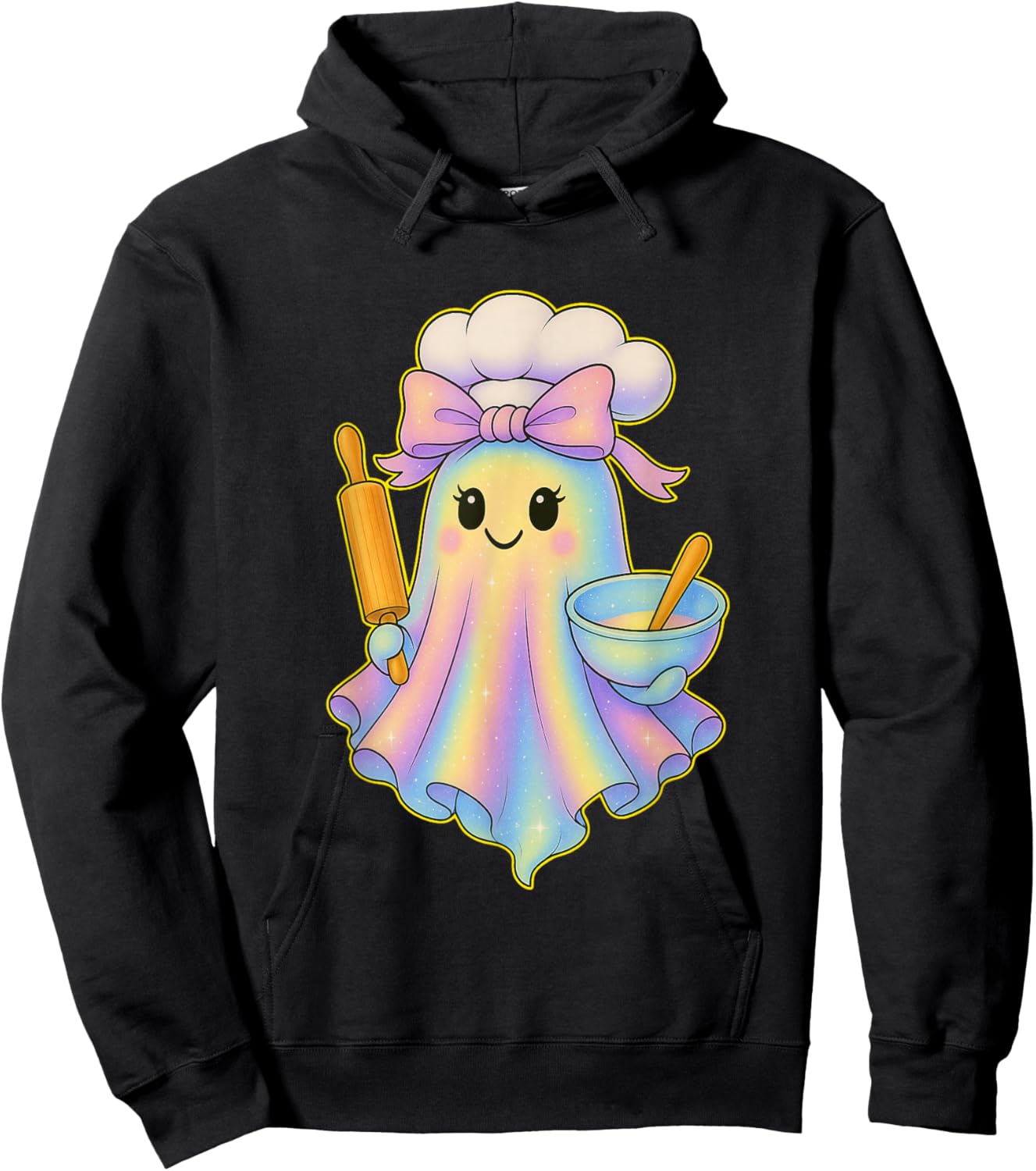 Chef Ghost Pastel Perfect Halloween Baking Bakers Ghost Hoodie - Hoodie | Black