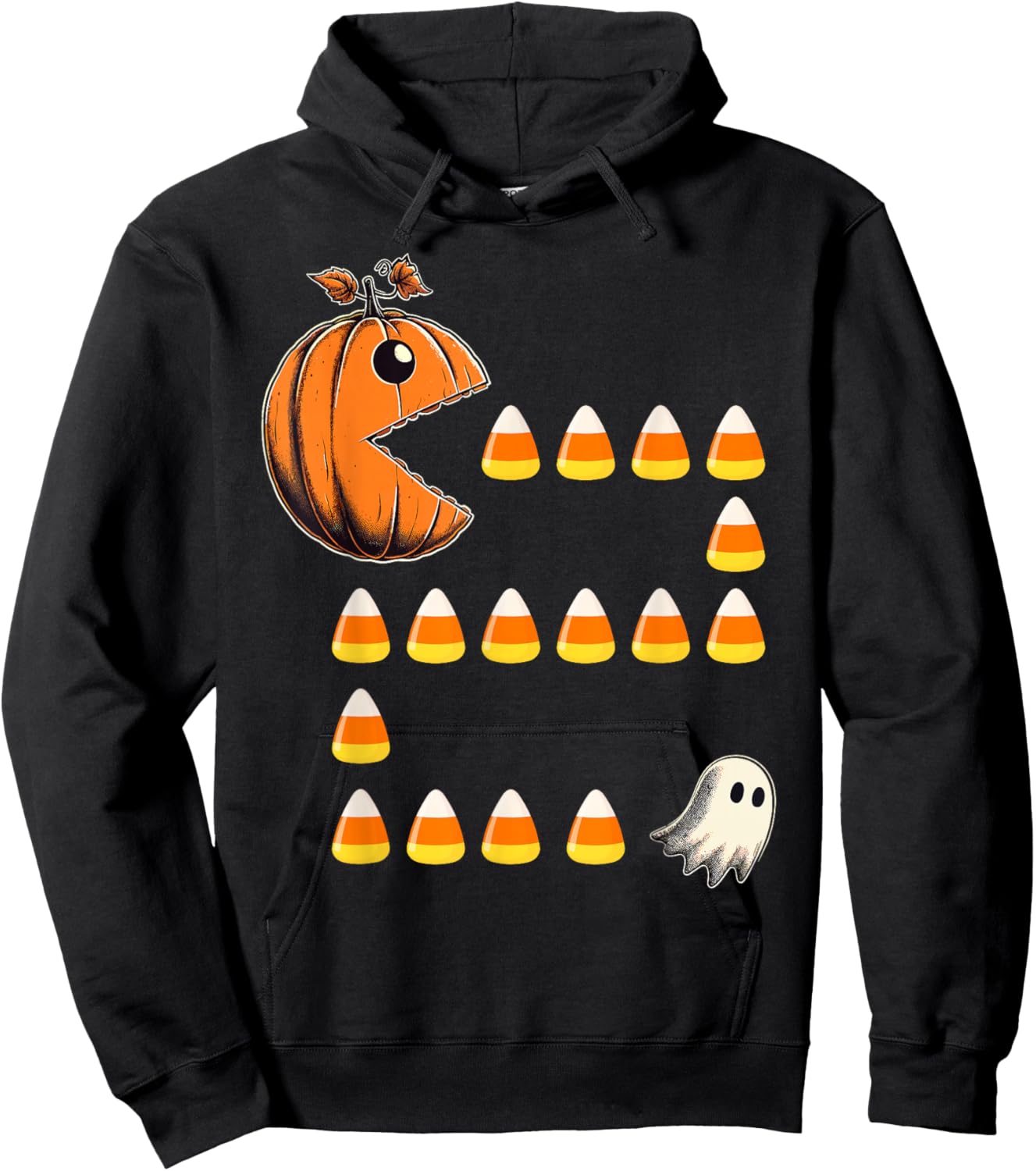 Funny Halloween Pumpkin Candy Corn Trick or Treat Hoodie - Hoodie | Black