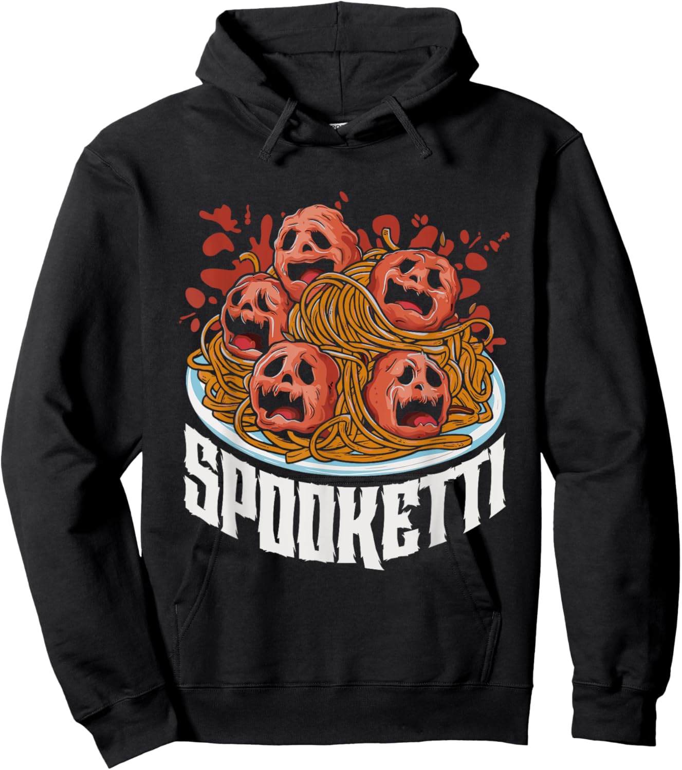 Funny Spooketti Halloween Costume Spaghetti Hoodie - Hoodie | Black