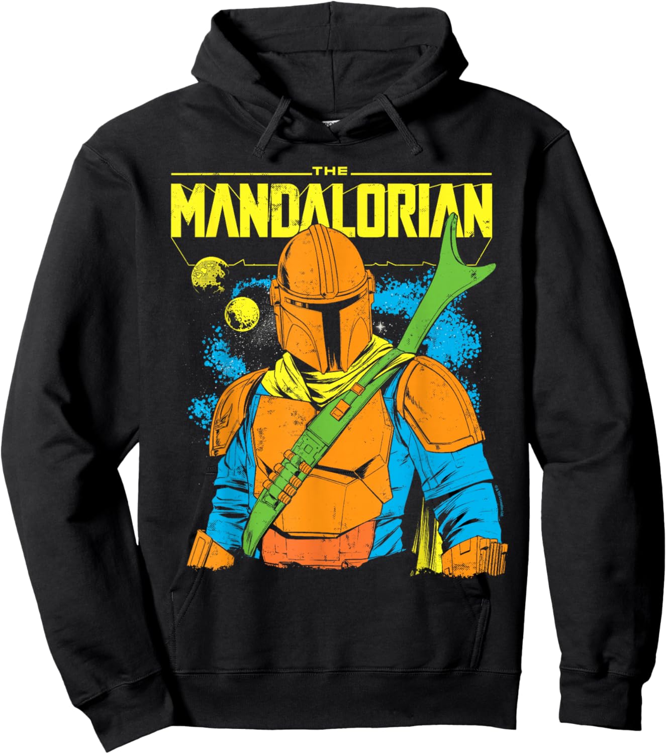 The Mandalorian and Grogu - Mando - Neon Colors Hoodie - Hoodie | Black