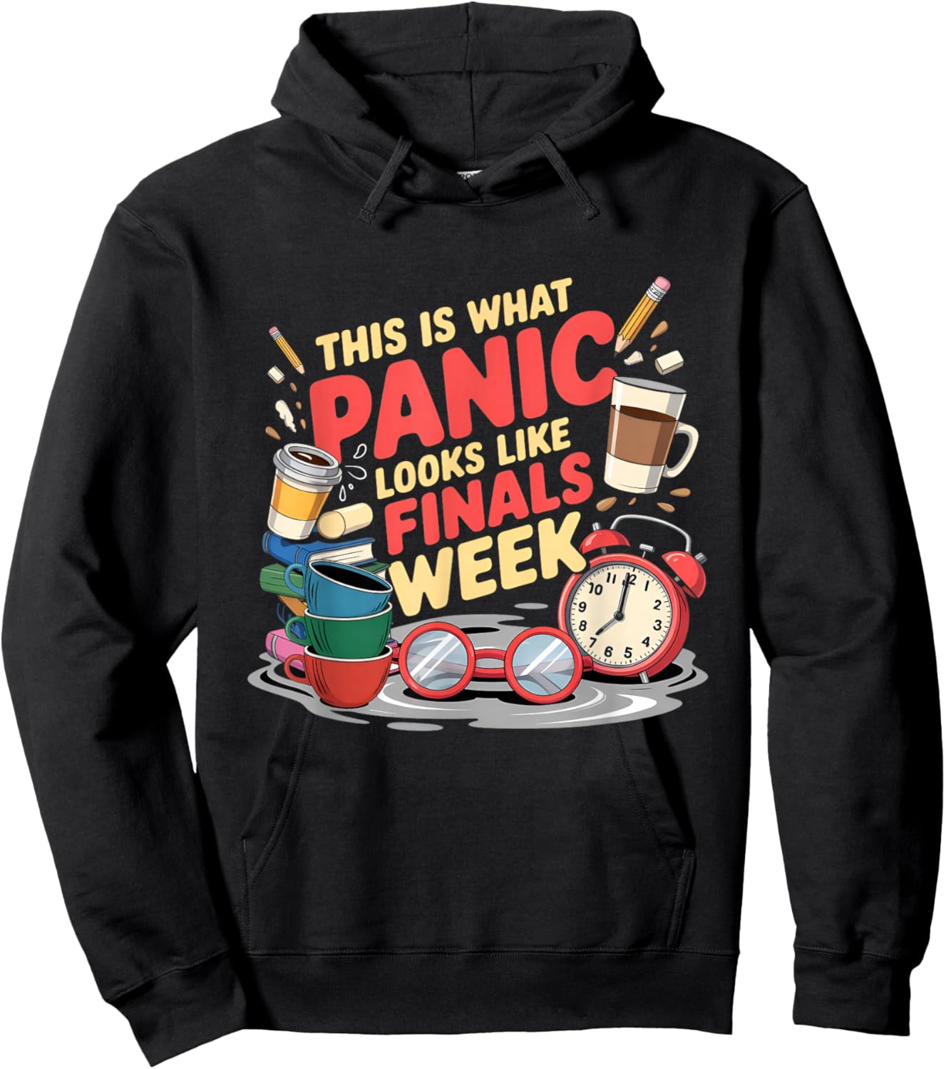 This is What Panic Looks Like Finals Week Exam Week Hoodie - Hoodie | Black