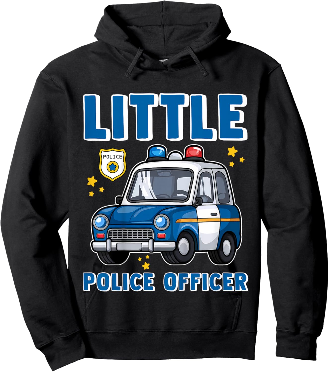 Kids Little Police Officer Cop Car Policeman Toddler Boys Youth Hoodie - Hoodie | Black