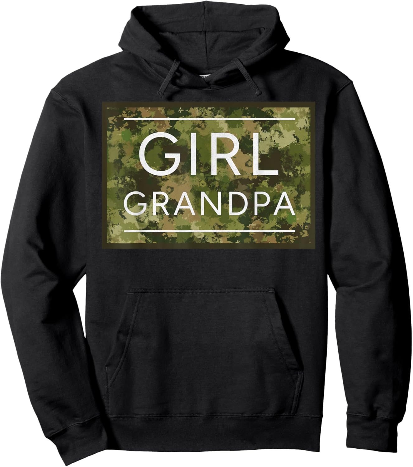 Girl Grandpa Camo Grandpa of Girls Grandfather Camouflage Hoodie - Hoodie | Black