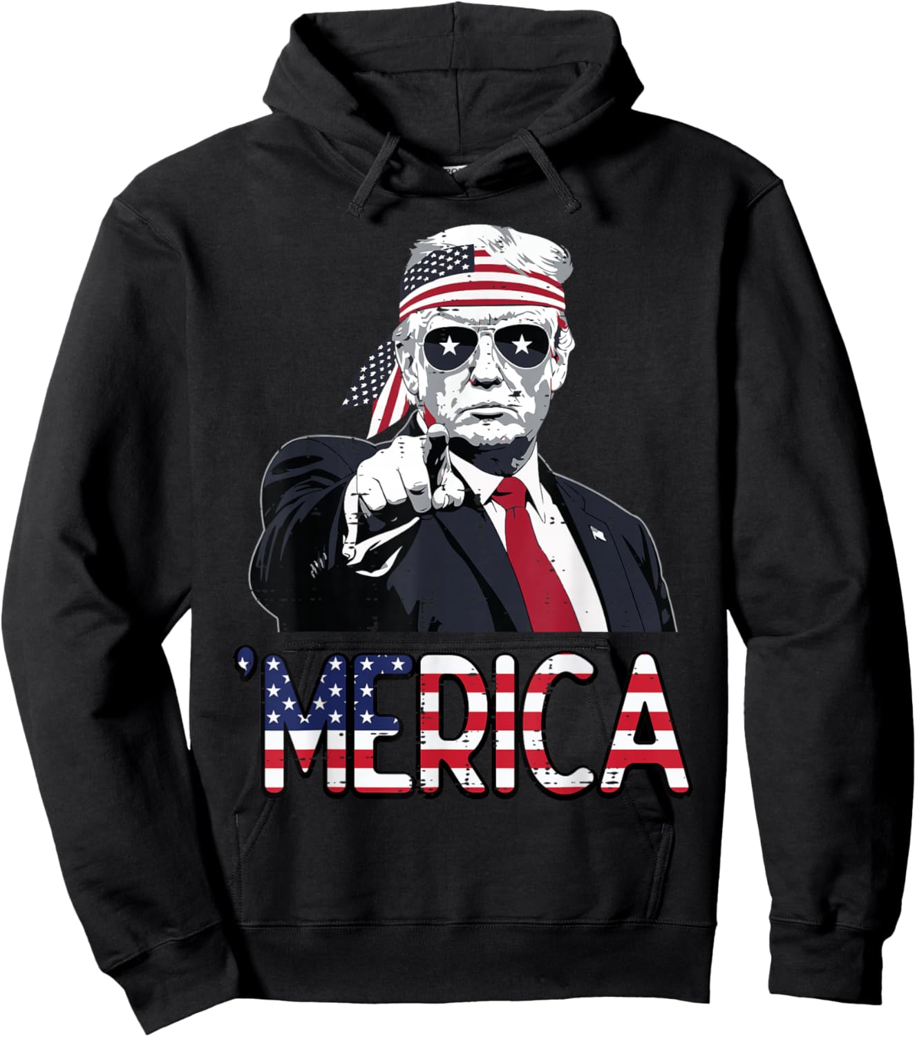 4th of July Merica Funny American USA Patriotic Men Women Hoodie - Hoodie | Black