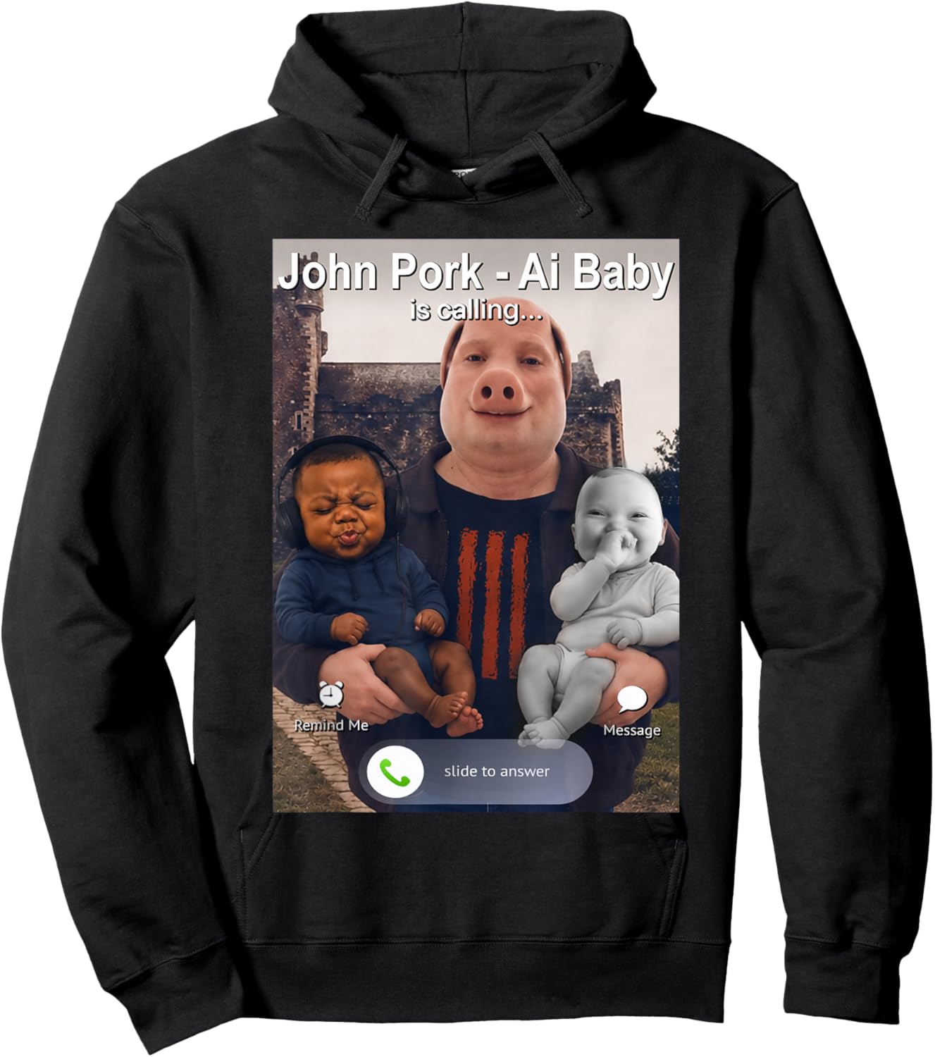 Funny John Pork and Niche Ai Baby Baby Speed is Calling Hoodie - Hoodie | Black