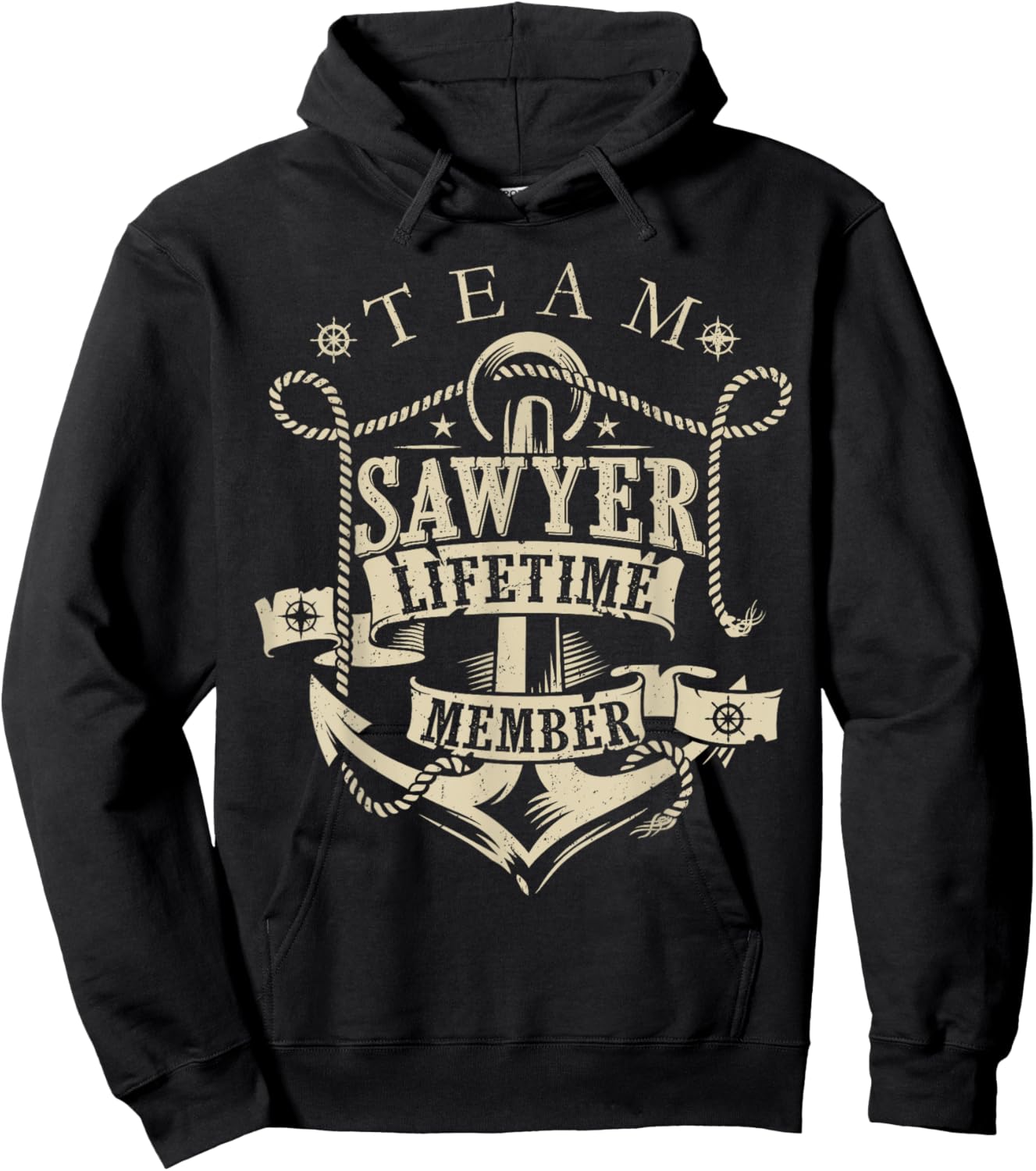 Team SAWYER Lifetime Member Vintage SAWYER Family Name Hoodie - Hoodie | Black