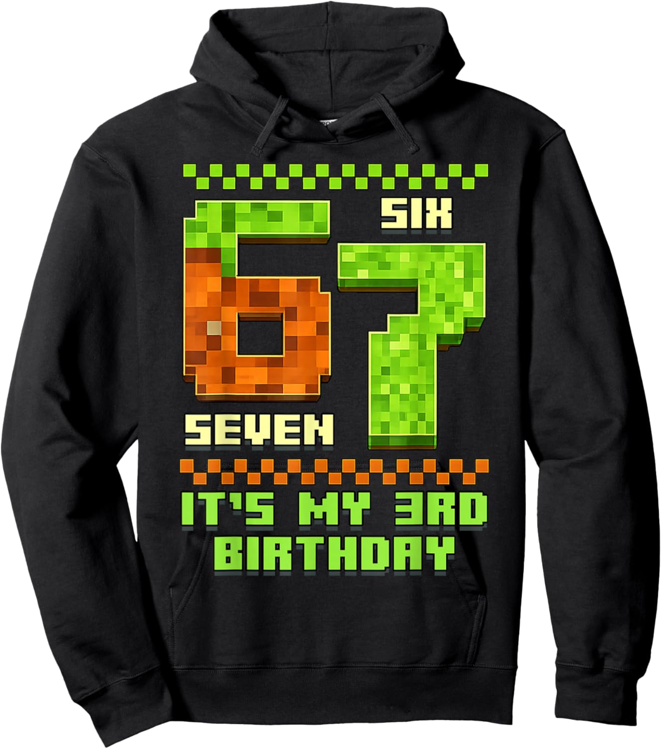 Gamer 3 Years Birthday Boy 67 3rd Bday Six Seven 6 7 Boy Hoodie - Hoodie | Black