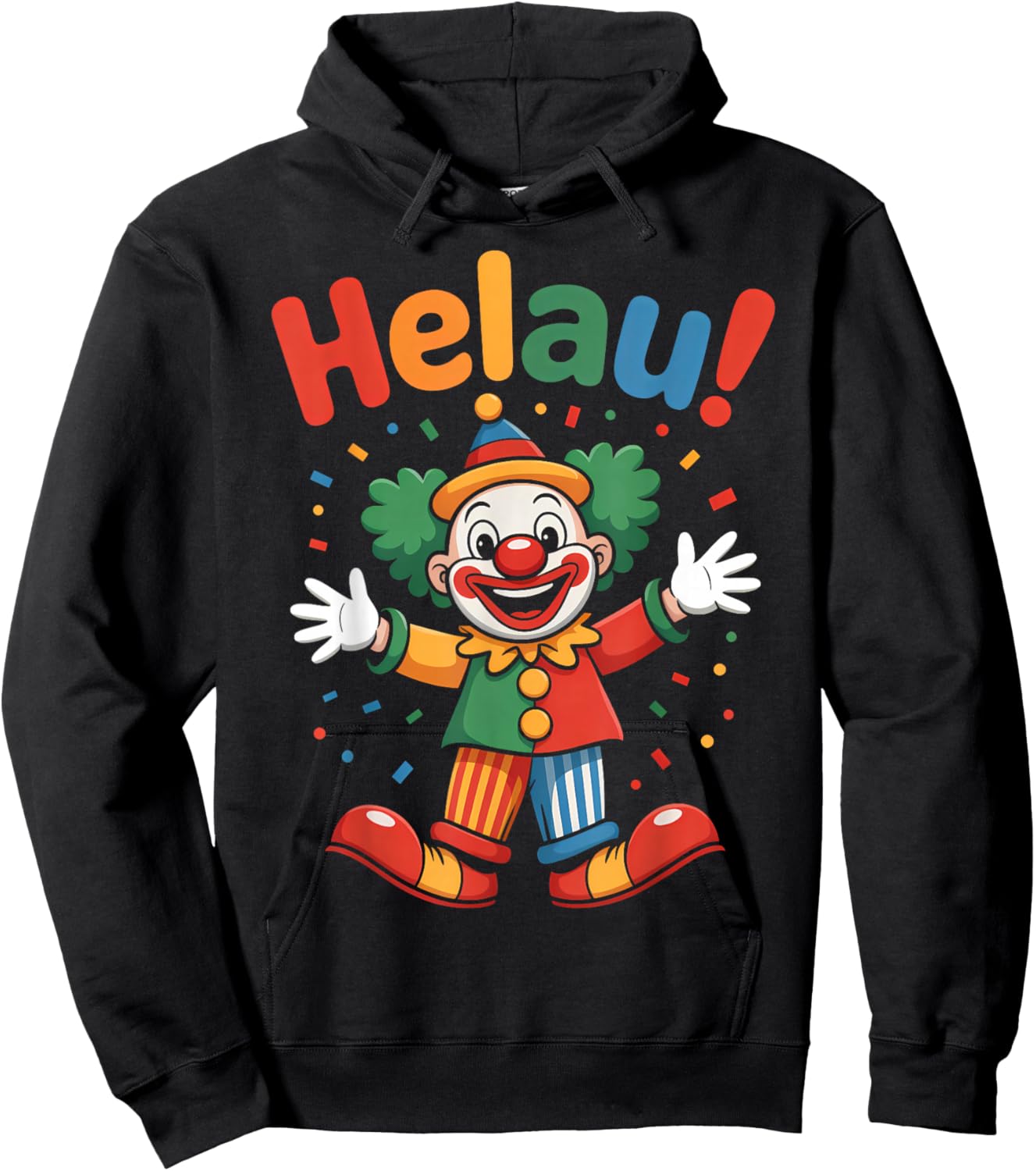 Helau Costume Clown Confetti Colourful Carnival Fancy Dress Hoodie - Hoodie | Black