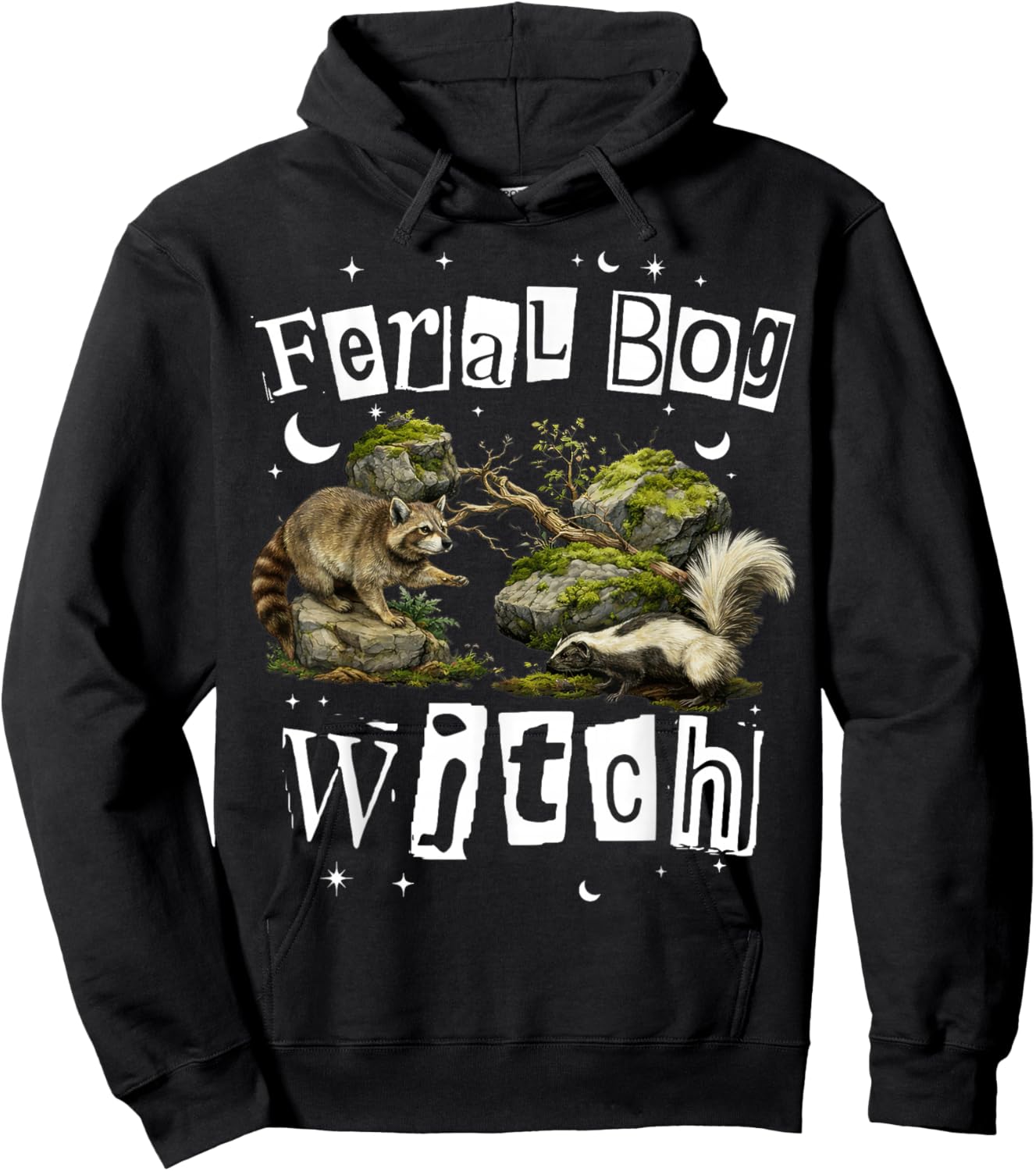 Racoon Lover Skunk Trash Eater Feral Mom Feral Bog Witch Hoodie - Hoodie | Black