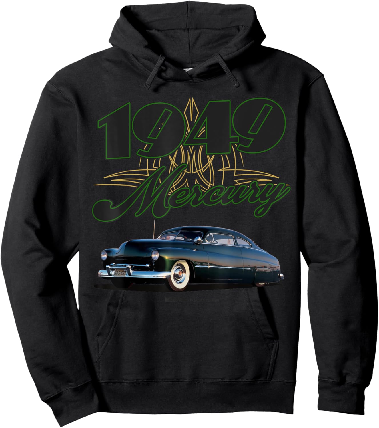 1949 Sam Barris Mercury 3.0 Lowrider Kustom Lead Sled HotRod Hoodie - Hoodie | Black