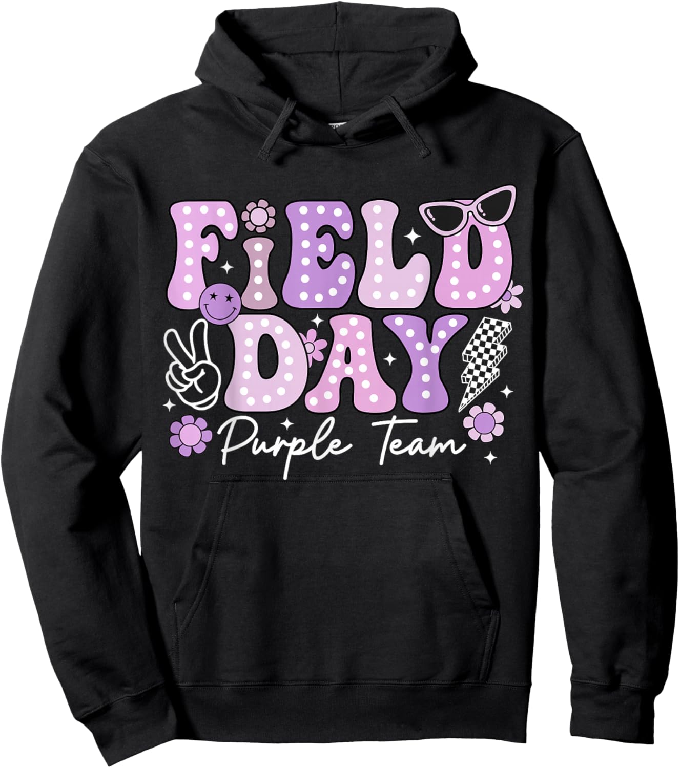 Field Day Purple Team Color Field Trip Team Game Competition Hoodie - Hoodie | Black