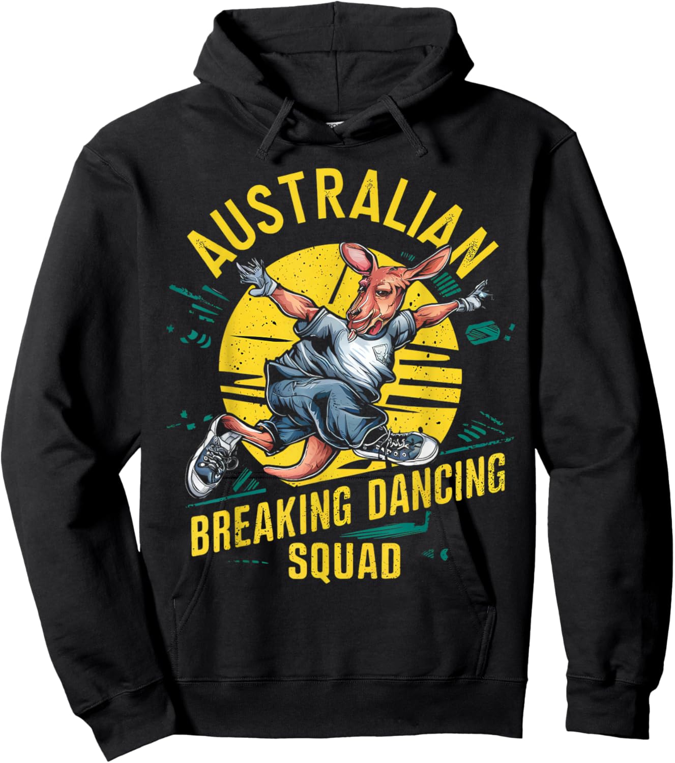 Funny Australian Break Dancing Squad Kangaroo Hoodie - Hoodie | Black