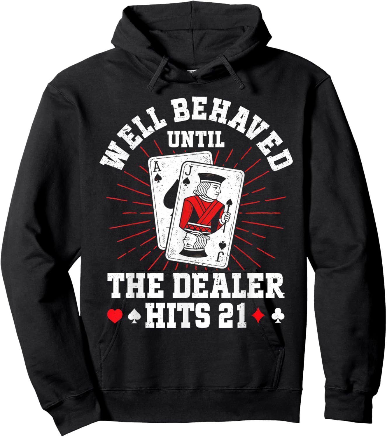 Black Jack Funny Casino Card Game Hoodie - Hoodie | Black