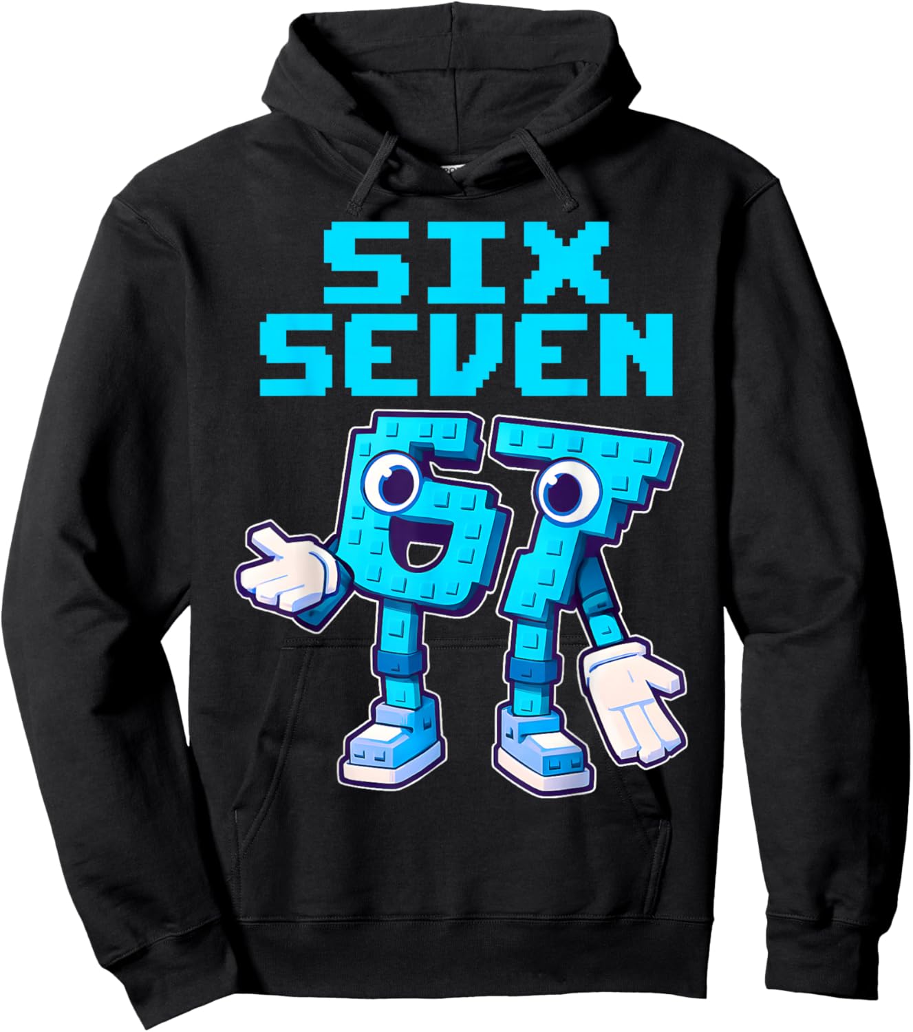 67 Six Seven 6-7 Funny Italian Brain Red Kids Gaming Meme Hoodie - Hoodie | Black