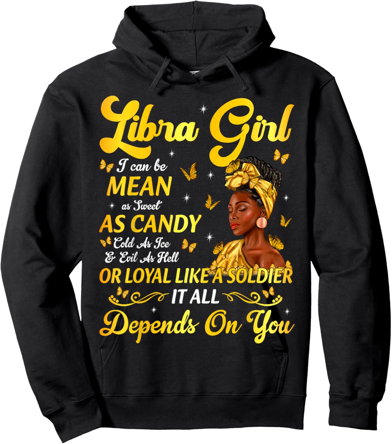 African American Birthday Black Women Libra Girl Hoodie - Hoodie | Black