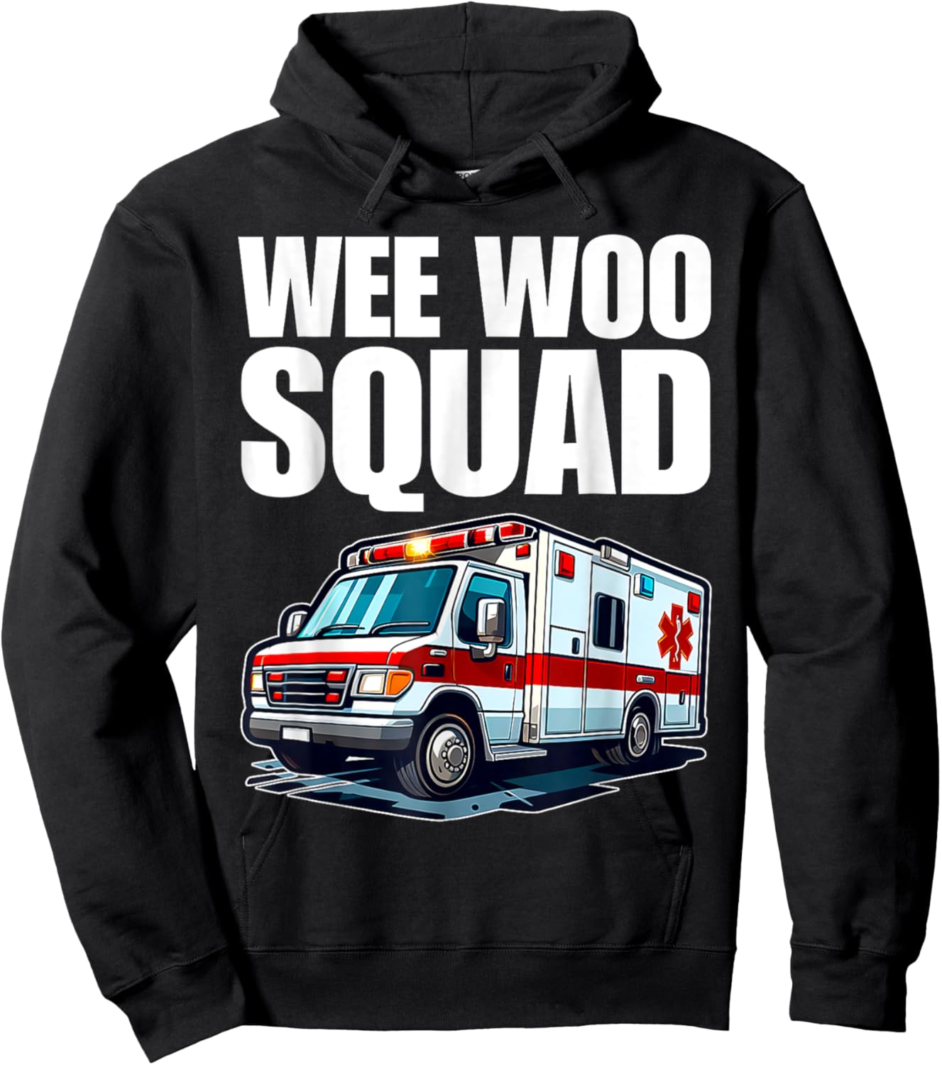 Wee Woo Squad Funny Ambulance EMT Humor For Kids Hoodie - Hoodie | Black