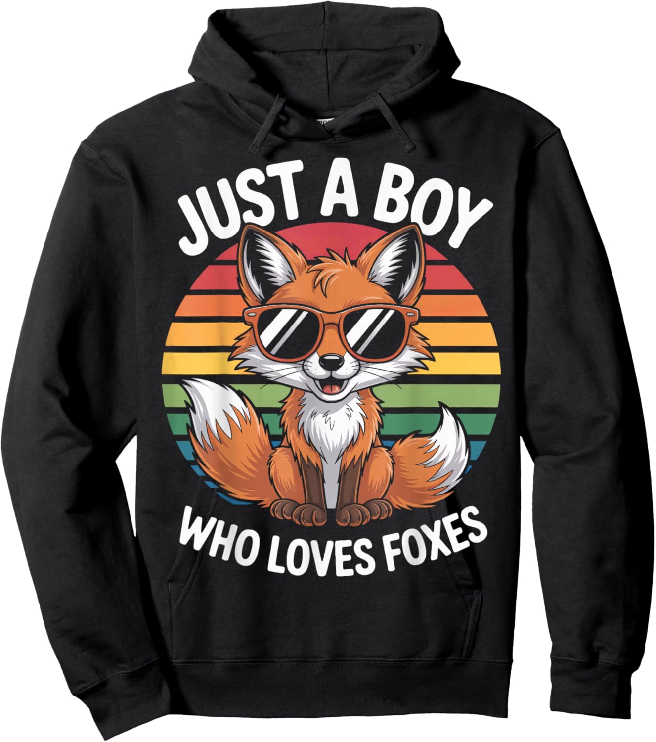 Just A Boy Who Loves Foxes Animal Enthusiast Fox Fan Hoodie - Hoodie | Black