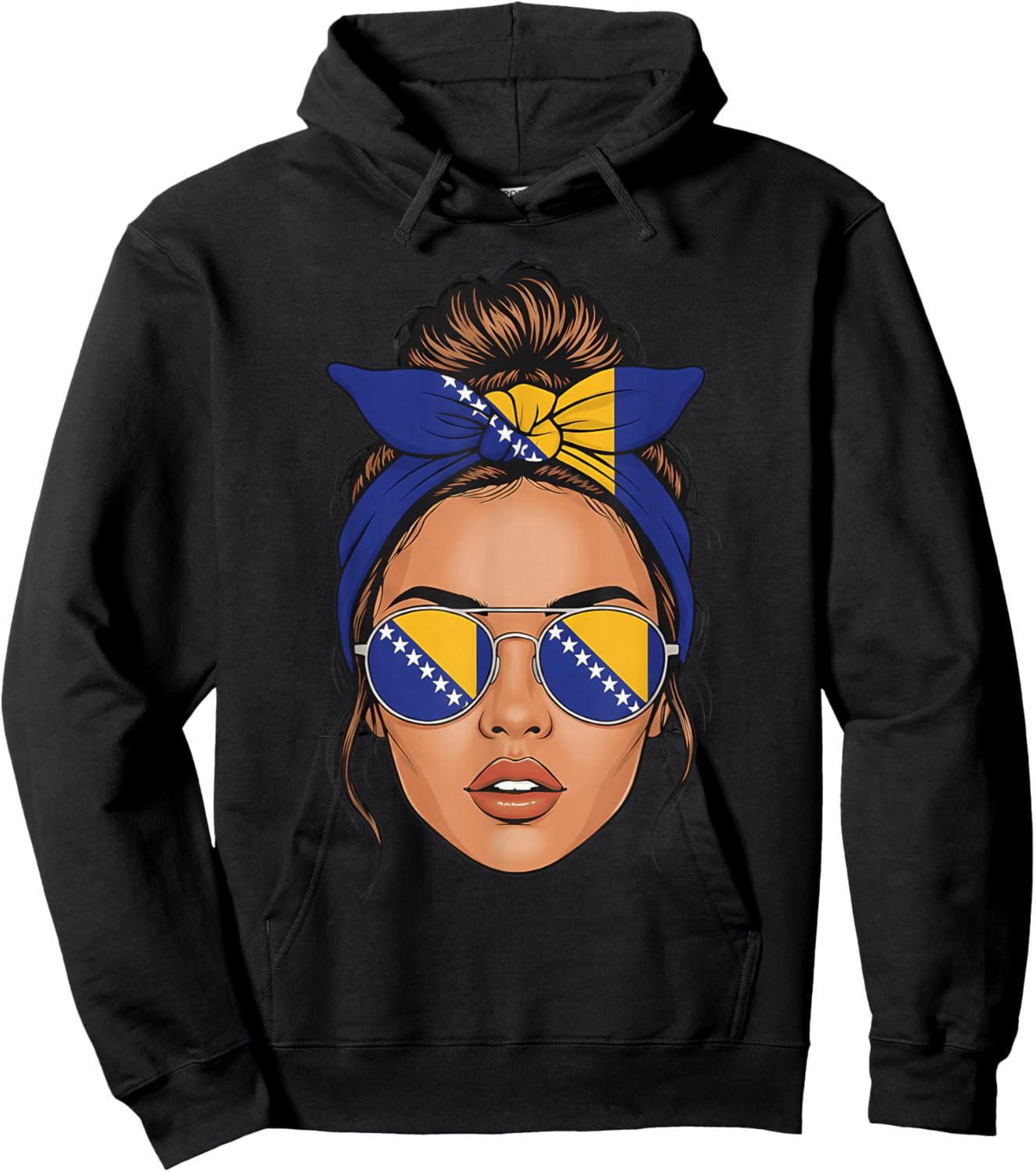 Bosnia and Herzegovina Roots Bosnian Flag Hoodie - Hoodie | Black