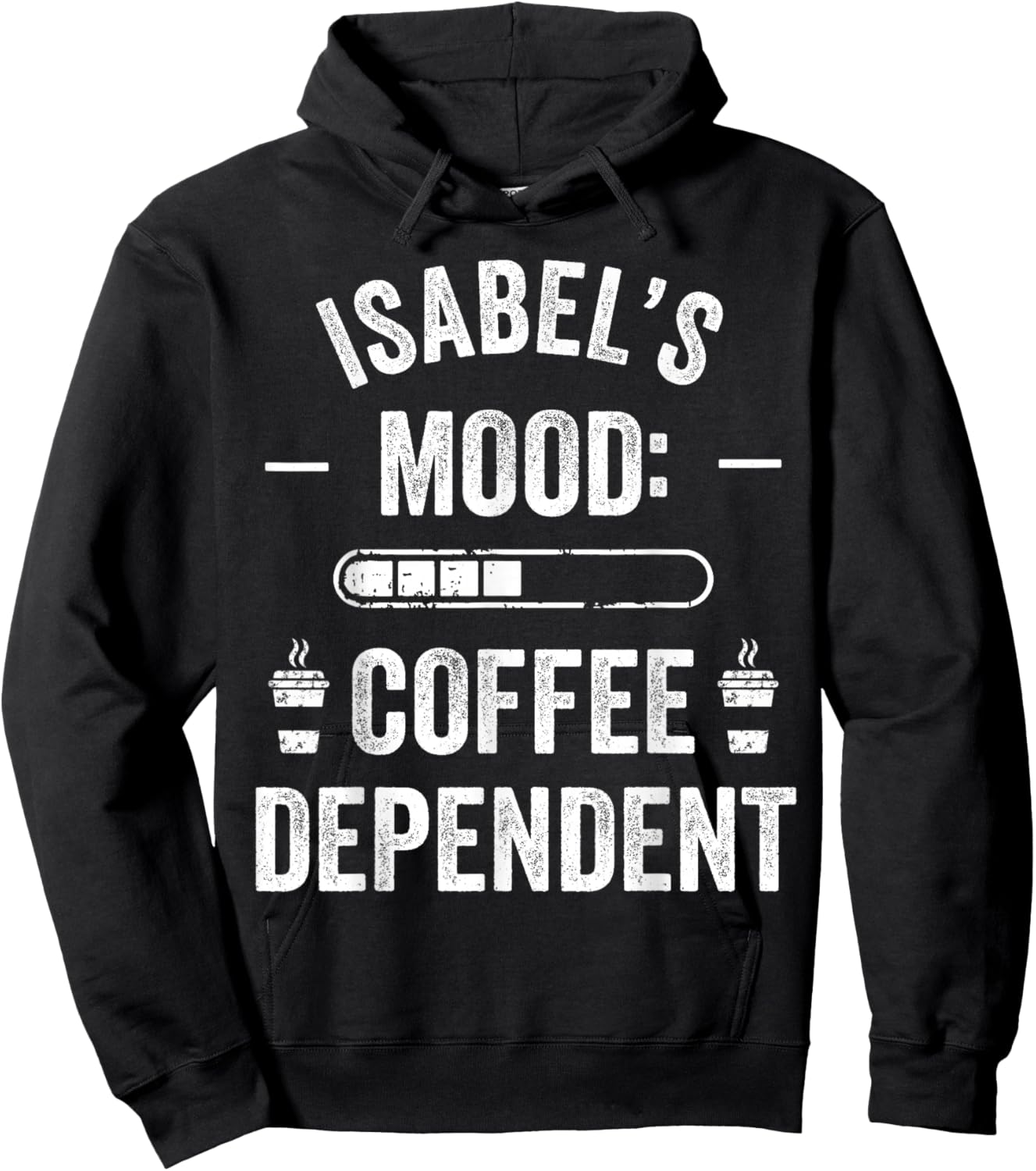 ISABEL Personalized Cute Coffee Girls ISABEL Name Hoodie - Hoodie | Black