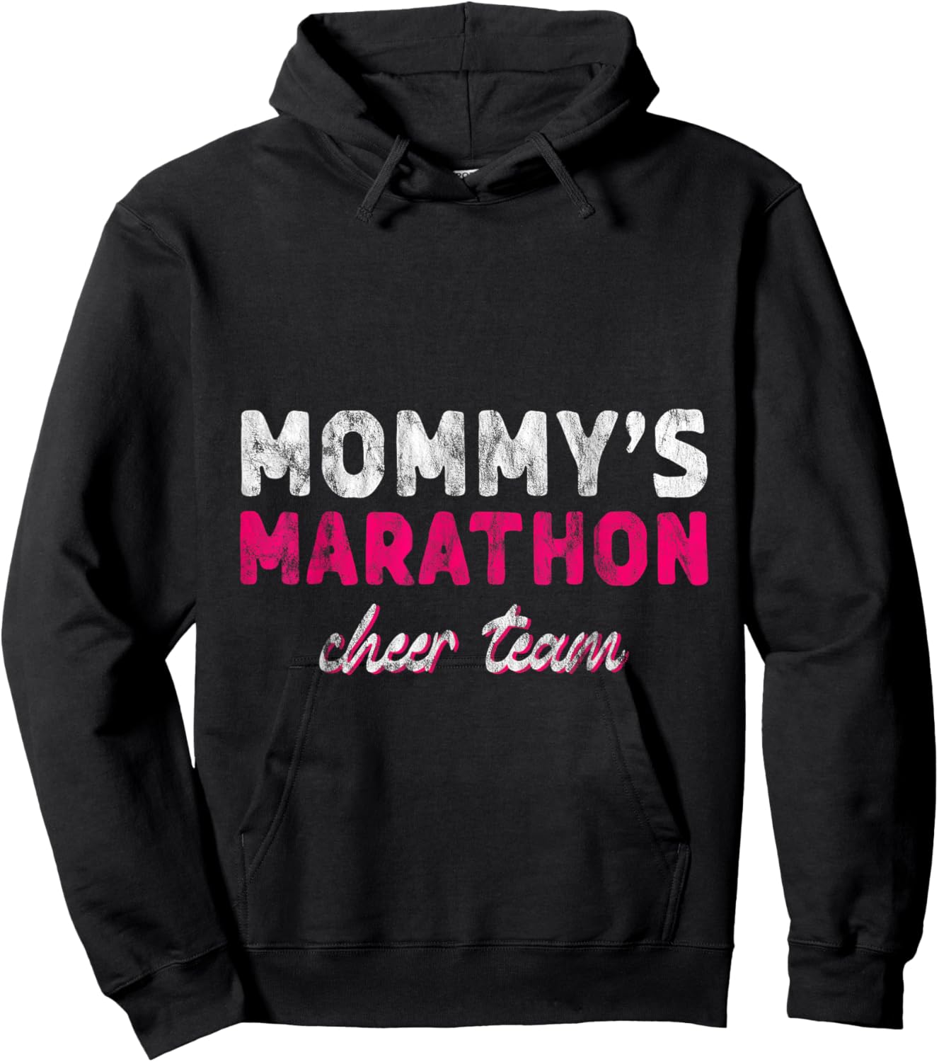 Mommy's Marathon Cheer Team Running Support Hoodie - Hoodie | Black