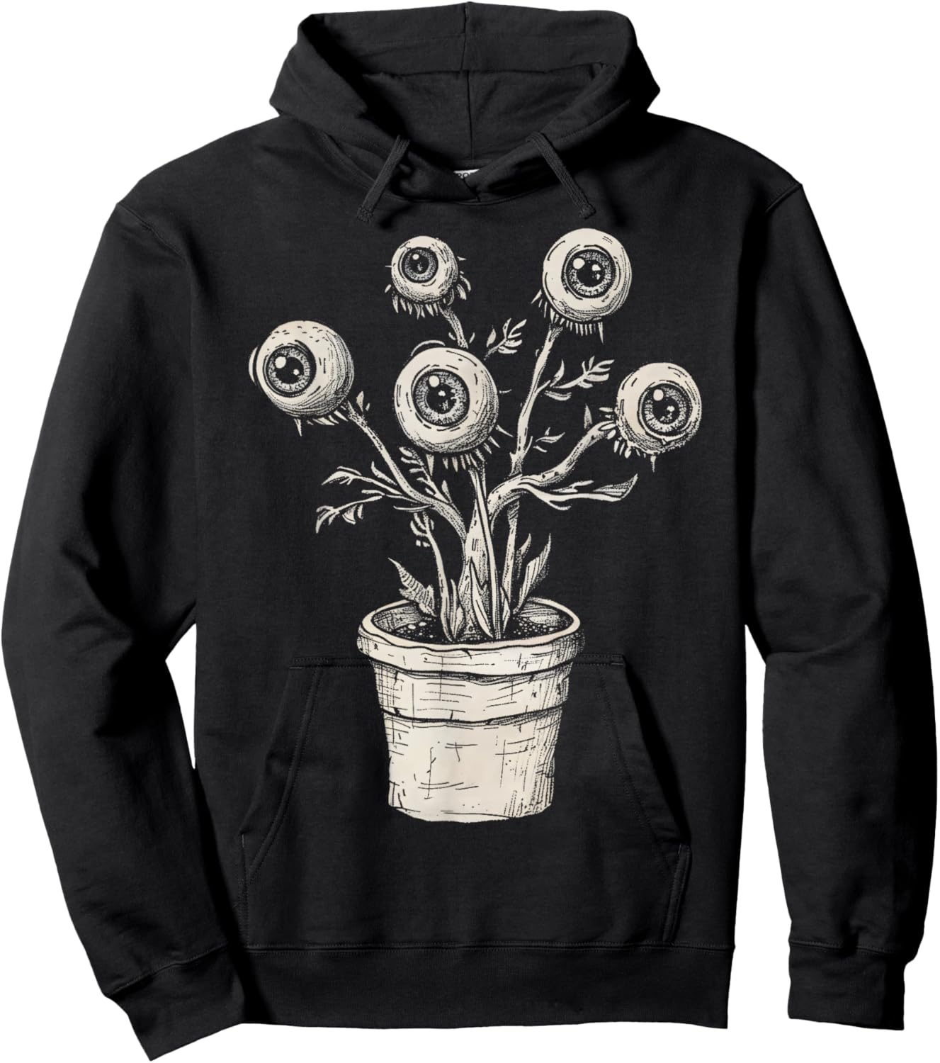 Eyes Eyeballs Plant Weird Goth Grunge Odd Strange Aesthetic Hoodie - Hoodie | Black