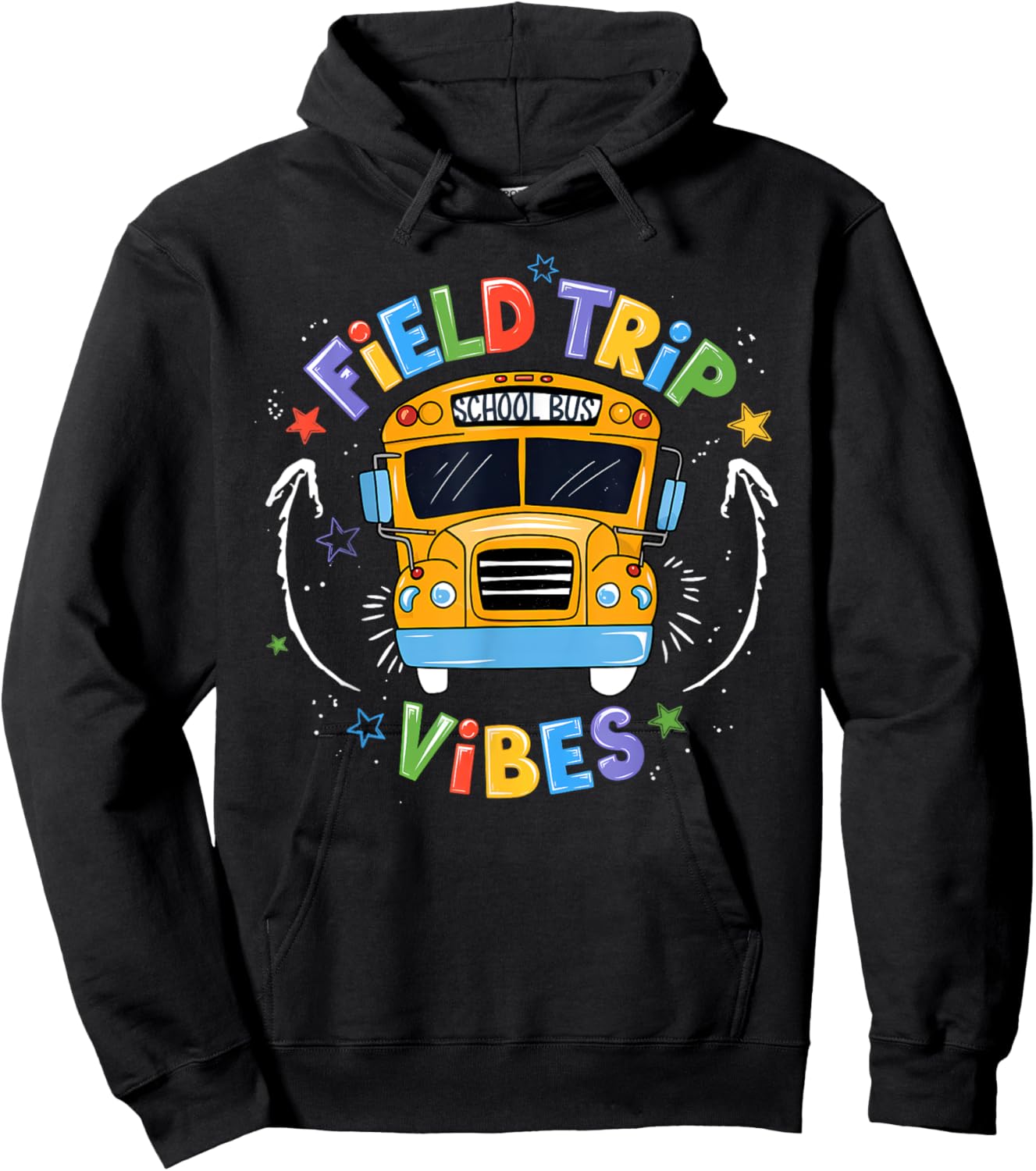Field Trip Vibes Fun Day Bus Field Day Let The Games Begin Hoodie - Hoodie | Black