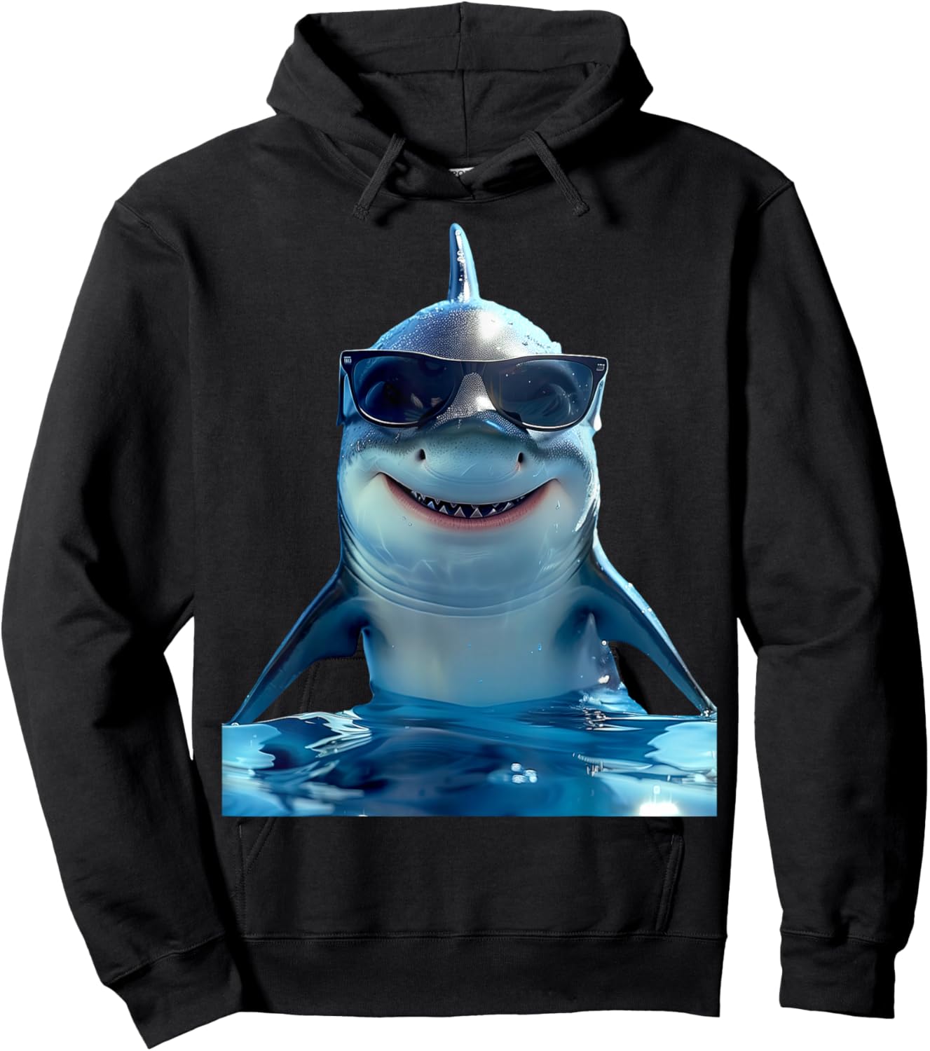 Hai mit Sonnenbrille Haifisch Tigerhai Grauhai Weißer Hai Hoodie - Hoodie | Black