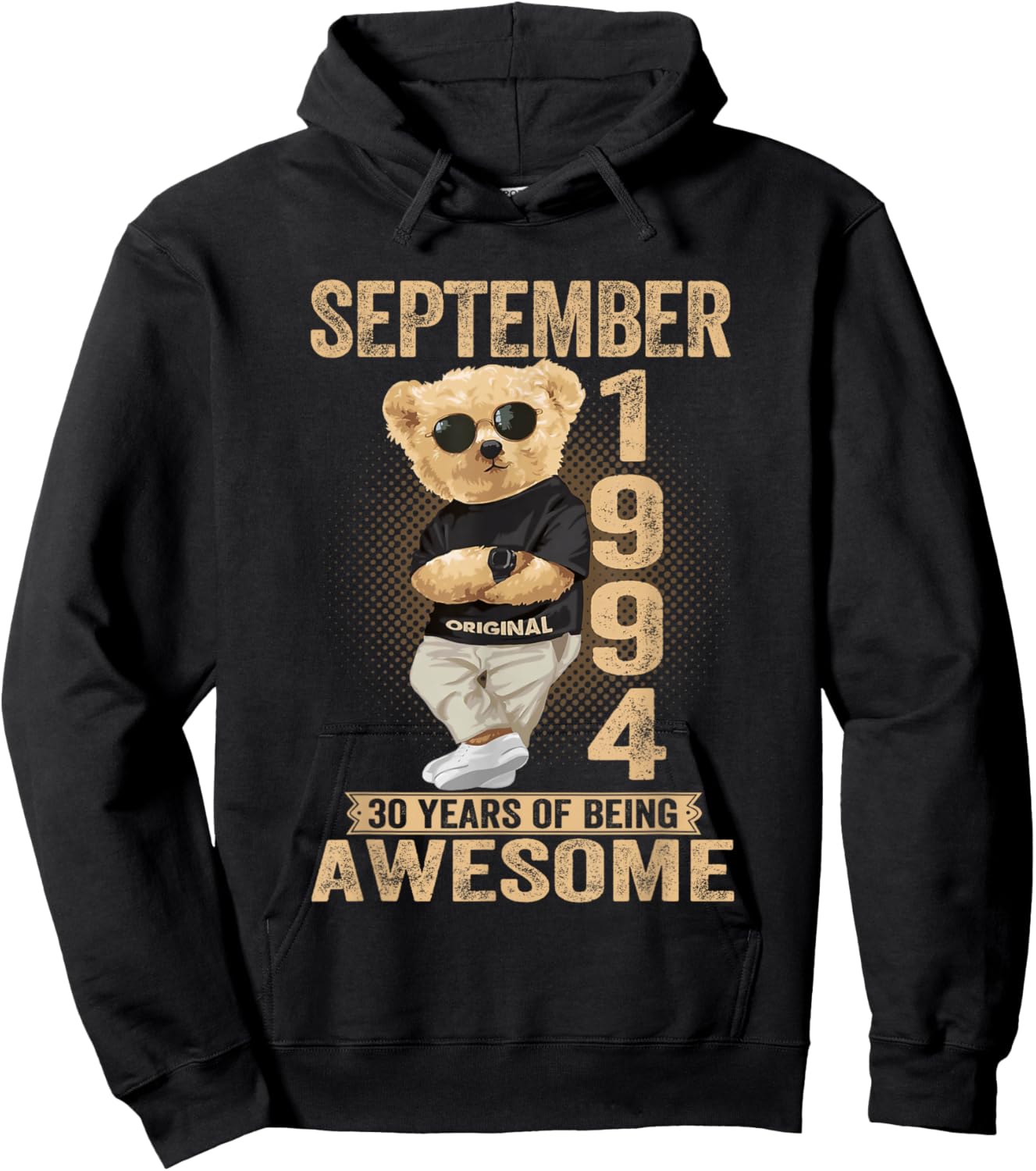 September 31th Birthday Men Women 1994 Awesome Teddy Bear Hoodie - Hoodie | Black
