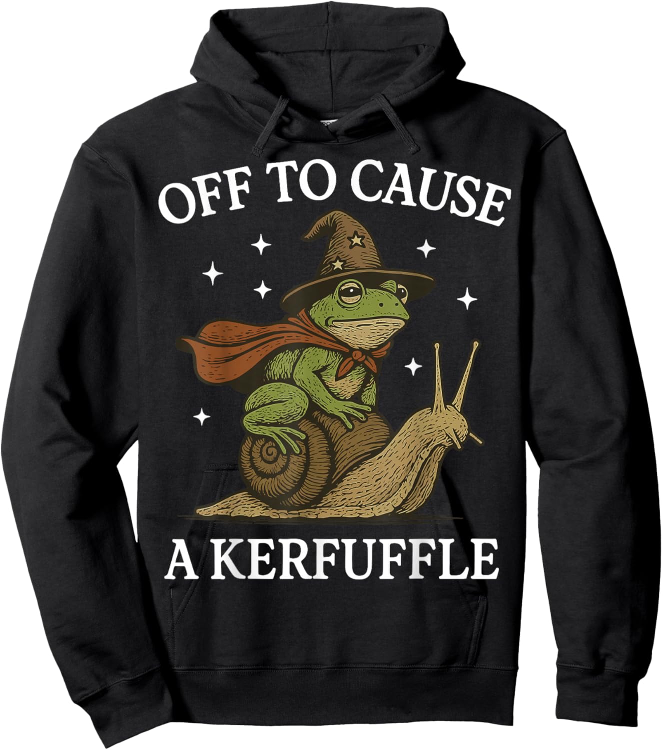 Off to Cause A Kerfuffle Frog Hoodie - Hoodie | Black