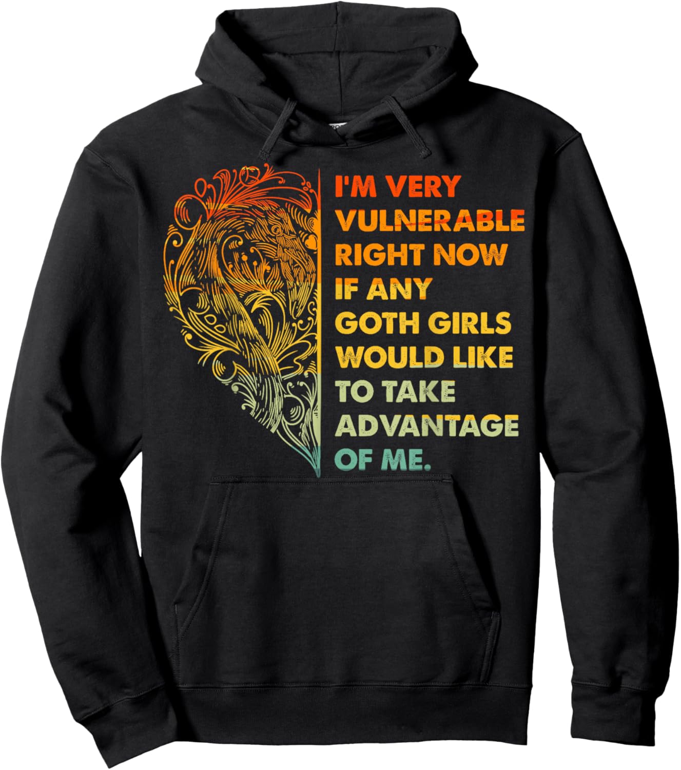 I'm Very Vulnerable Funny Goth Girls Quote Hoodie - Hoodie | Black