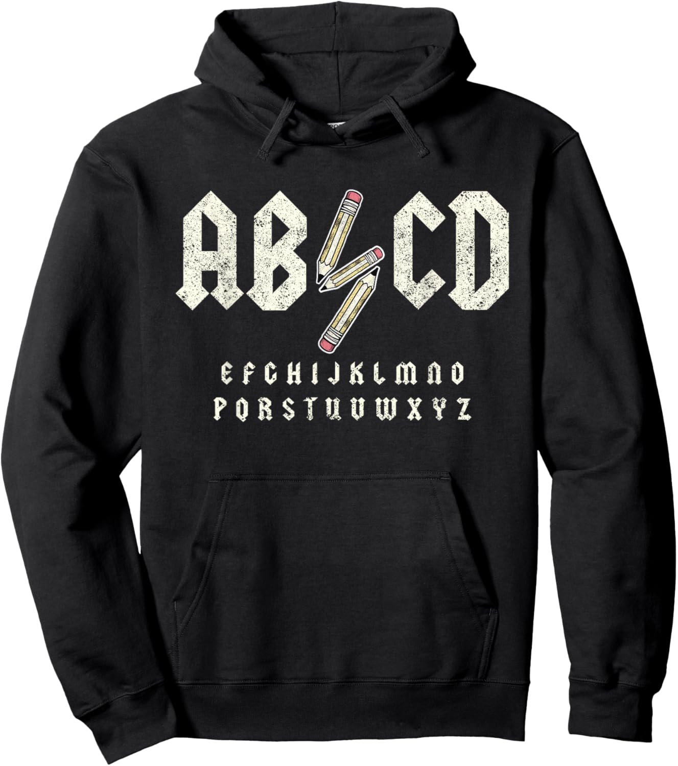 Retro Abcd Teacher Novelty Funny Back to School Teacher Hoodie - Hoodie | Black