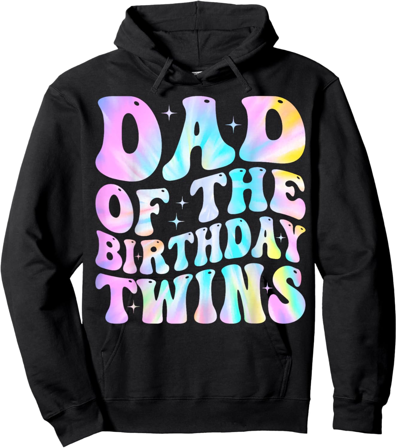 Dad of The Birthday Twins Family Matching Birthday Party Hoodie - Hoodie | Black