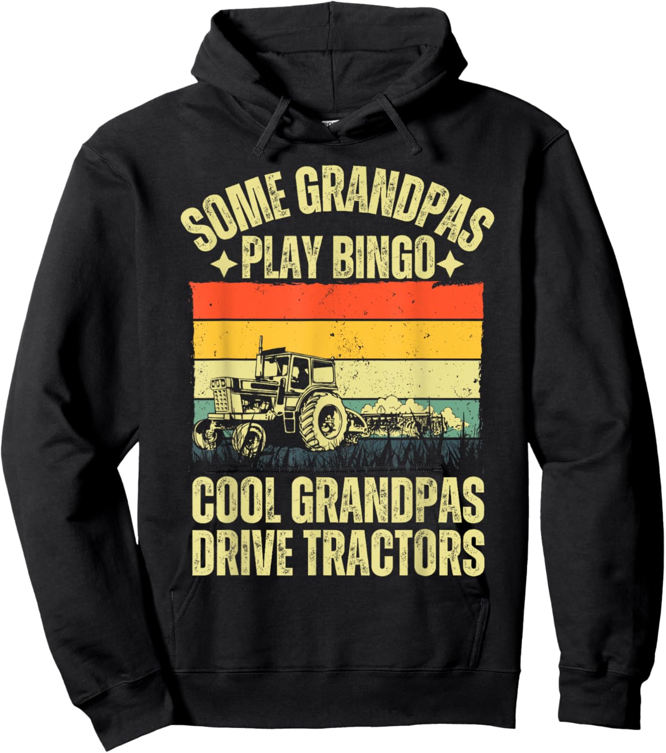 Tractor Art For Grandpa Men Farming Farmer Farm Tractor Hoodie - Hoodie | Black