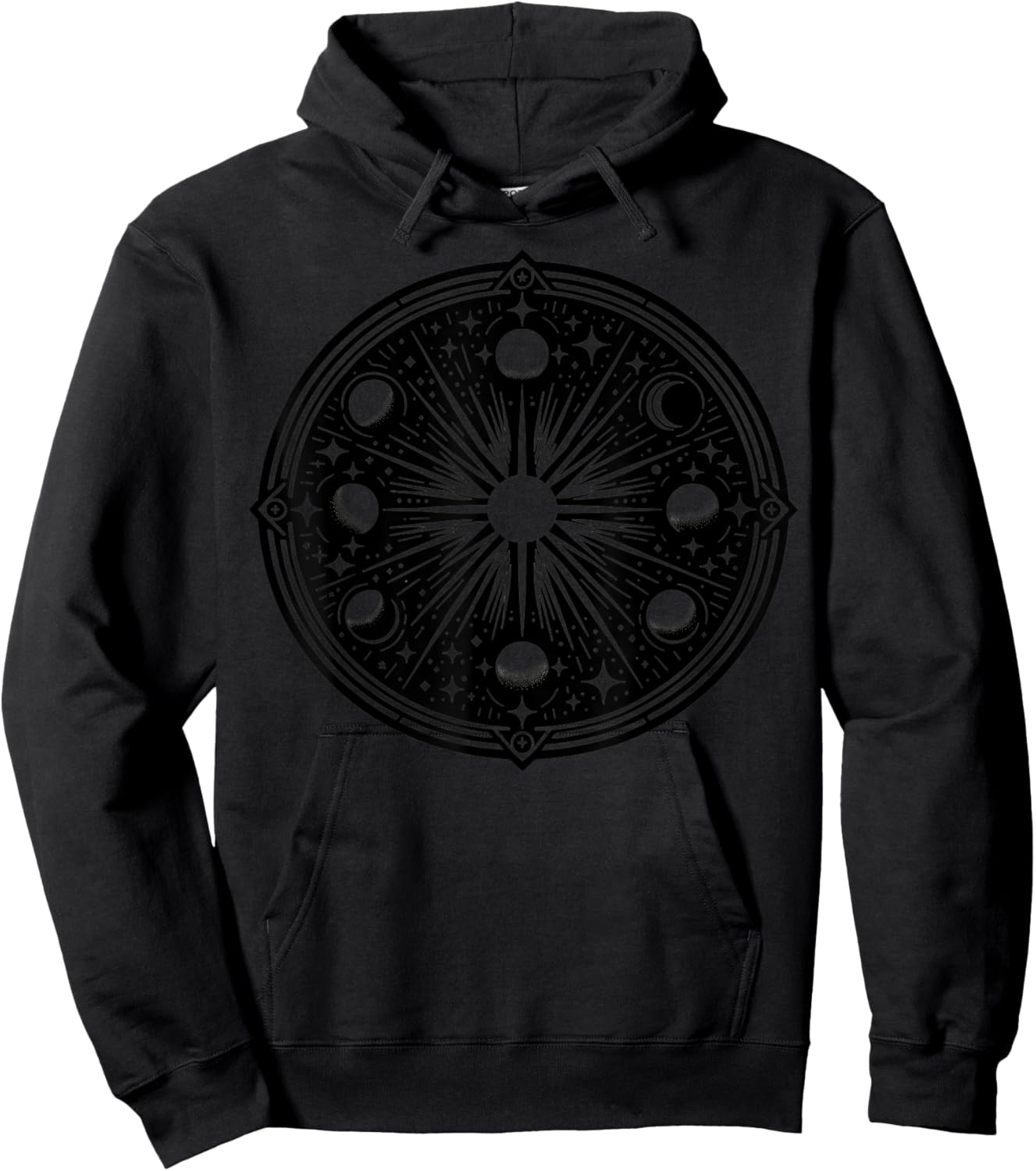 Celestial Moon Phases Design Cosmic Lunar Vibes Hoodie - Hoodie | Black