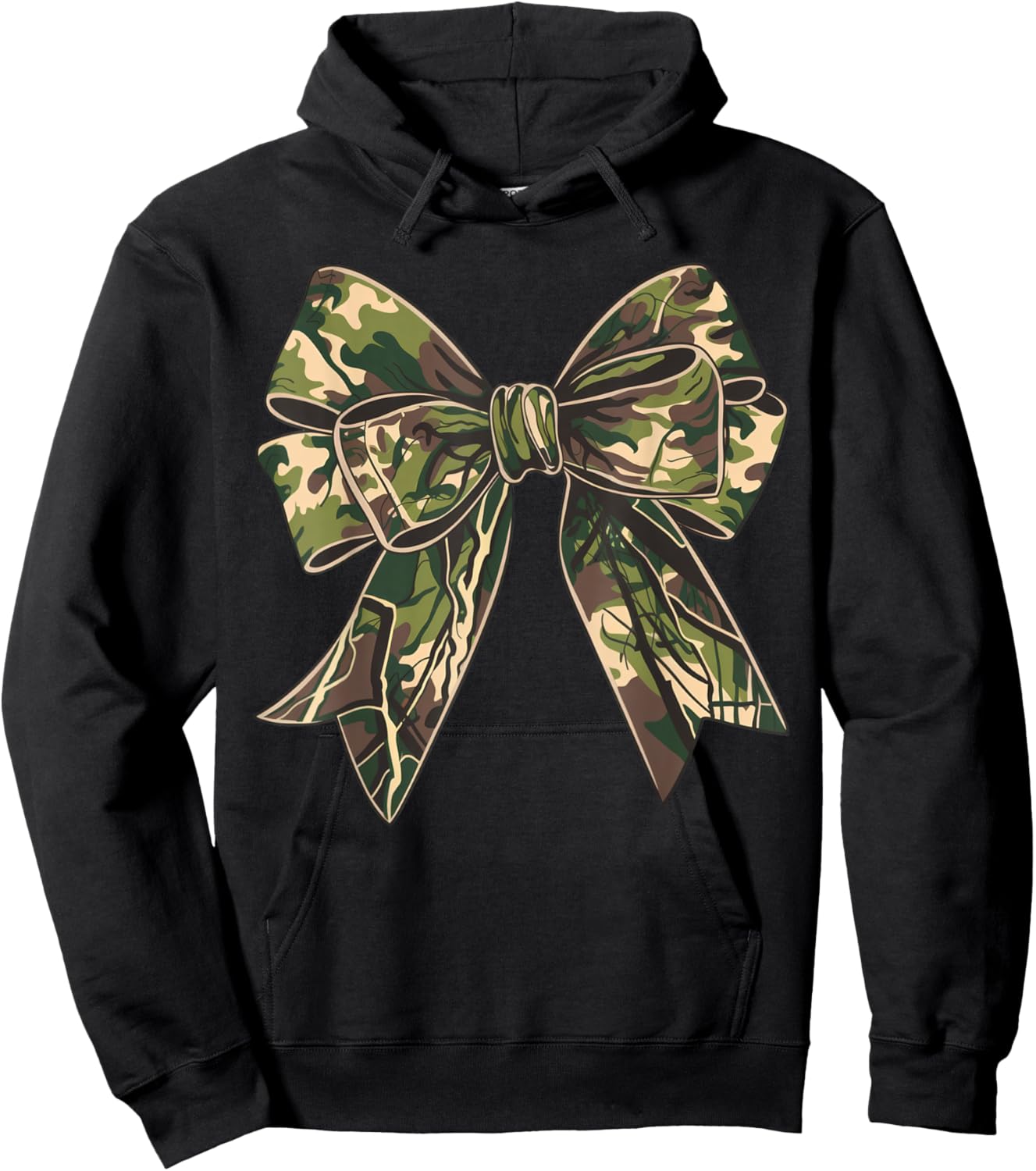Camo Coquette Bow Hunt Duck Hunting Camouflage Hoodie - Hoodie | Black