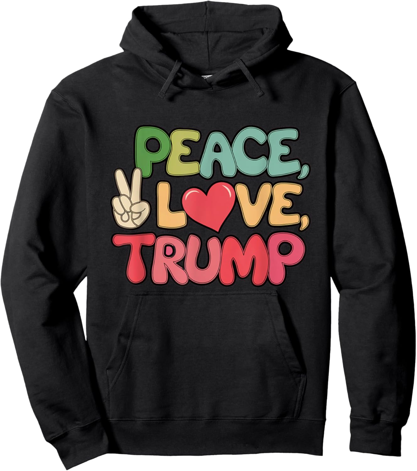 Peace Love Trump Donald Trump Retro Vintage US President Hoodie - Hoodie | Black