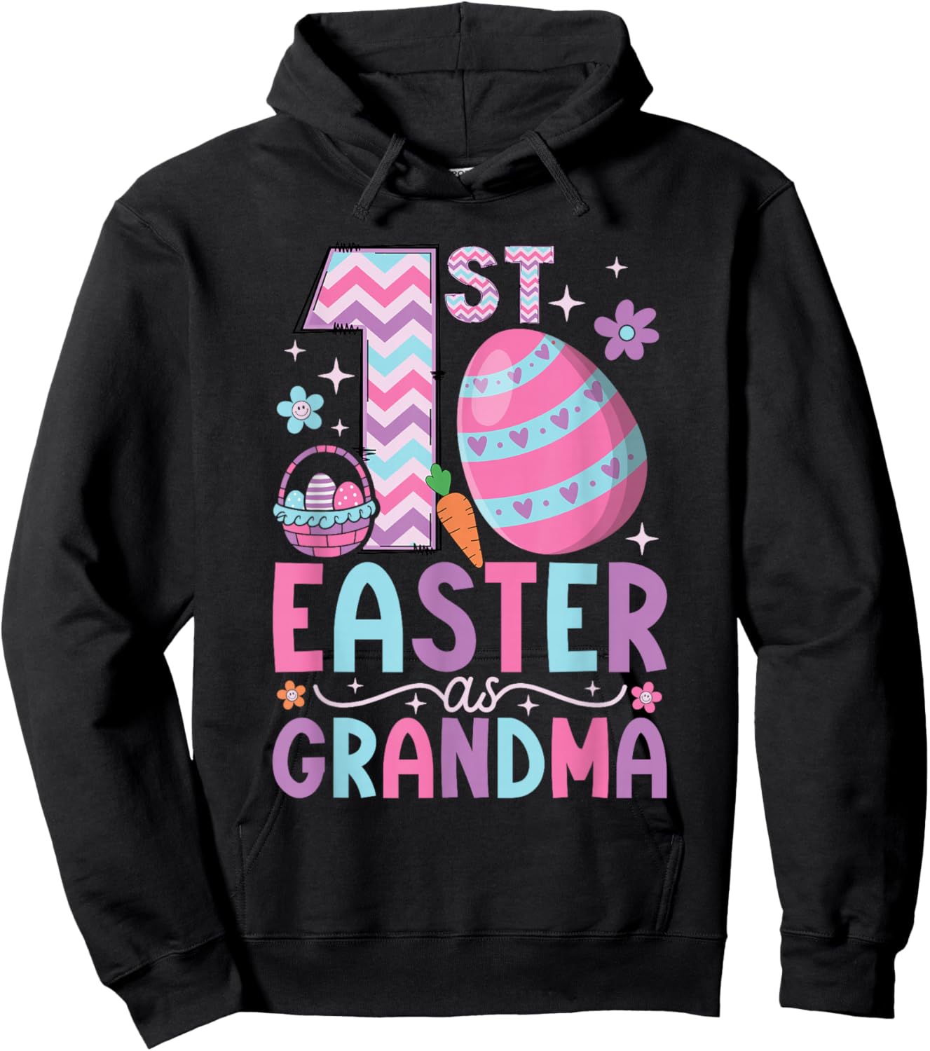First Easter As Grandma Matching Family 1st Easter Grandma Hoodie - Hoodie | Black