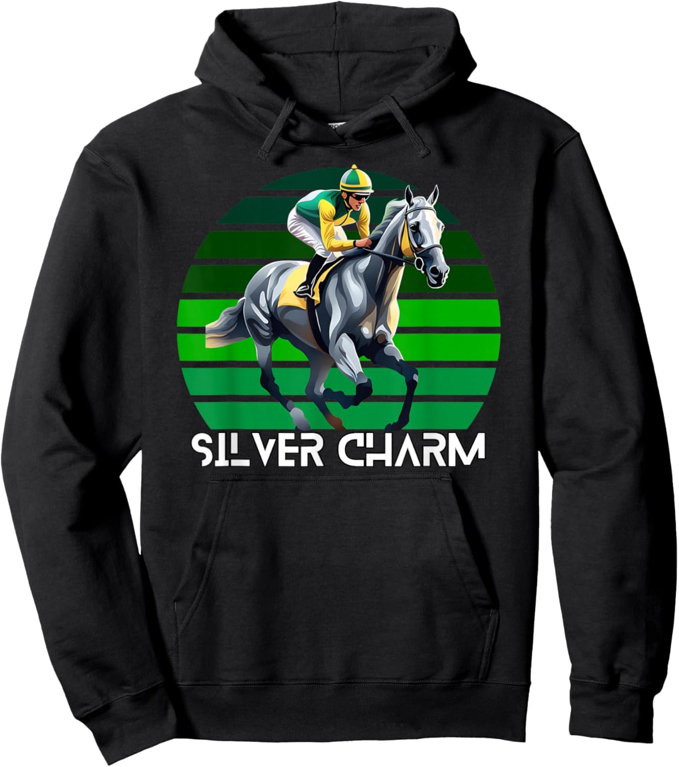 Silver Charm Horse, Horse Racing, Santa Anita, Del Mar Shirt Hoodie - Hoodie | Black