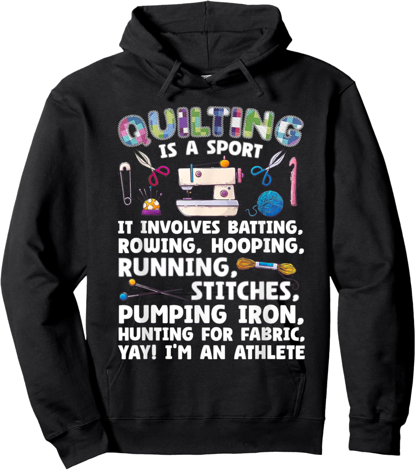 Funny Quilting Art Women Fabric Sewing Lover Quilter Hoodie - Hoodie | Black