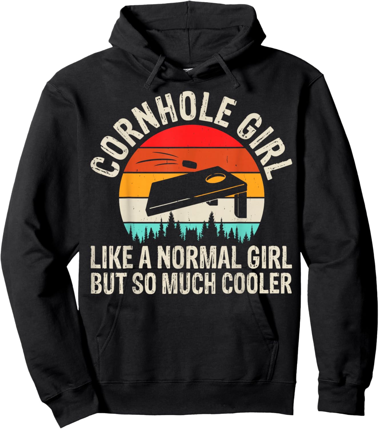 Cornhole Girl Corn Hole Players Funny Cornhole Hoodie - Hoodie | Black