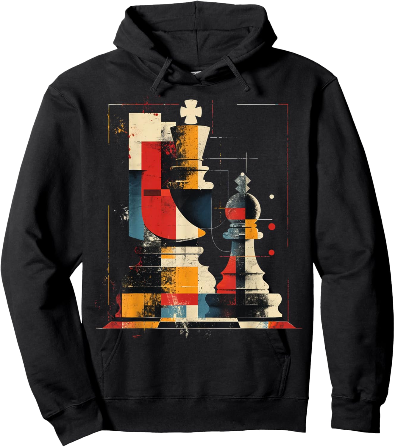 Artsy Chess player on Abstract Art Chess Hoodie - Hoodie | Black