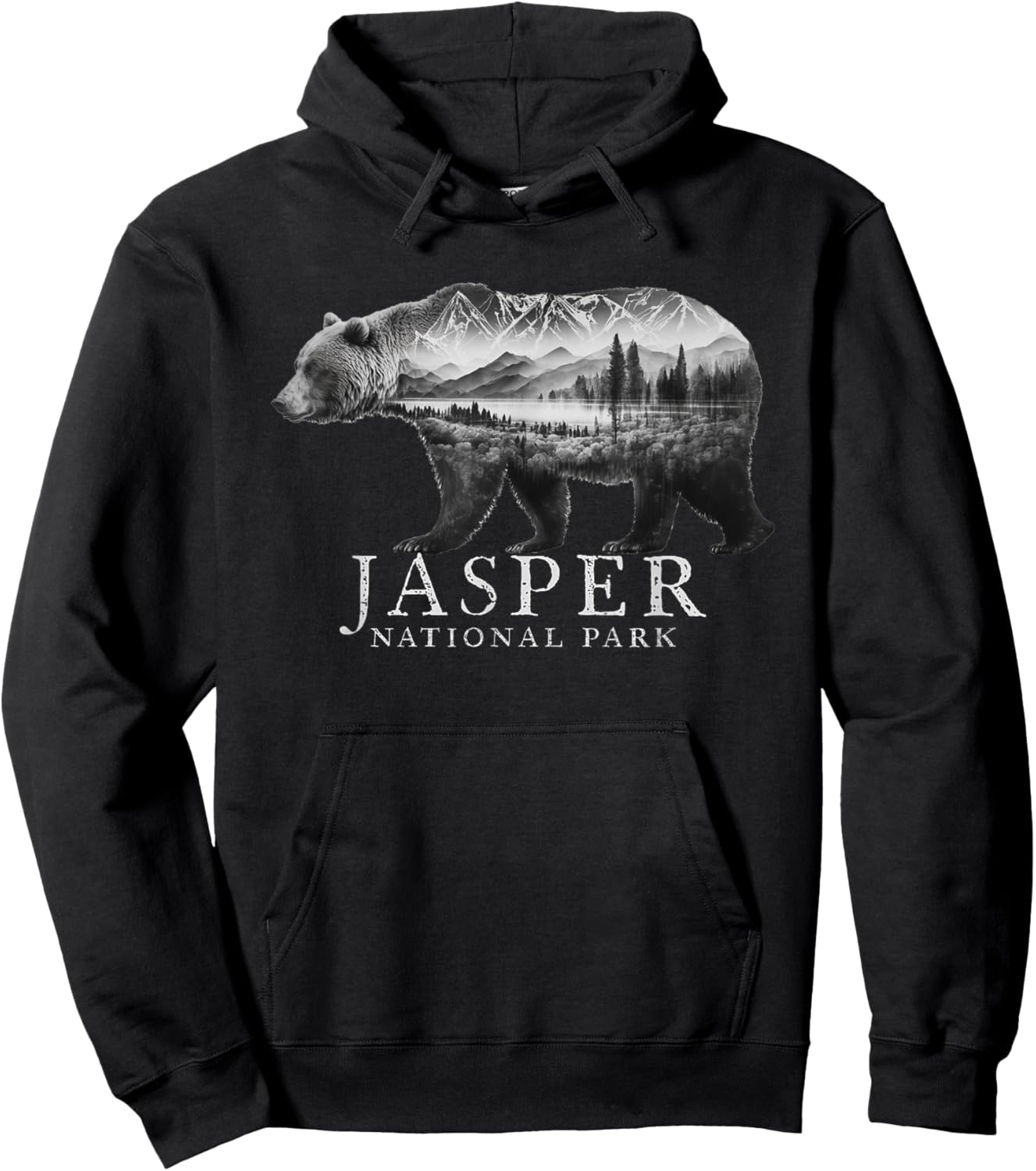 Jasper National Park Alberta Canada Mountains Bear Souvenir Hoodie - Hoodie | Black
