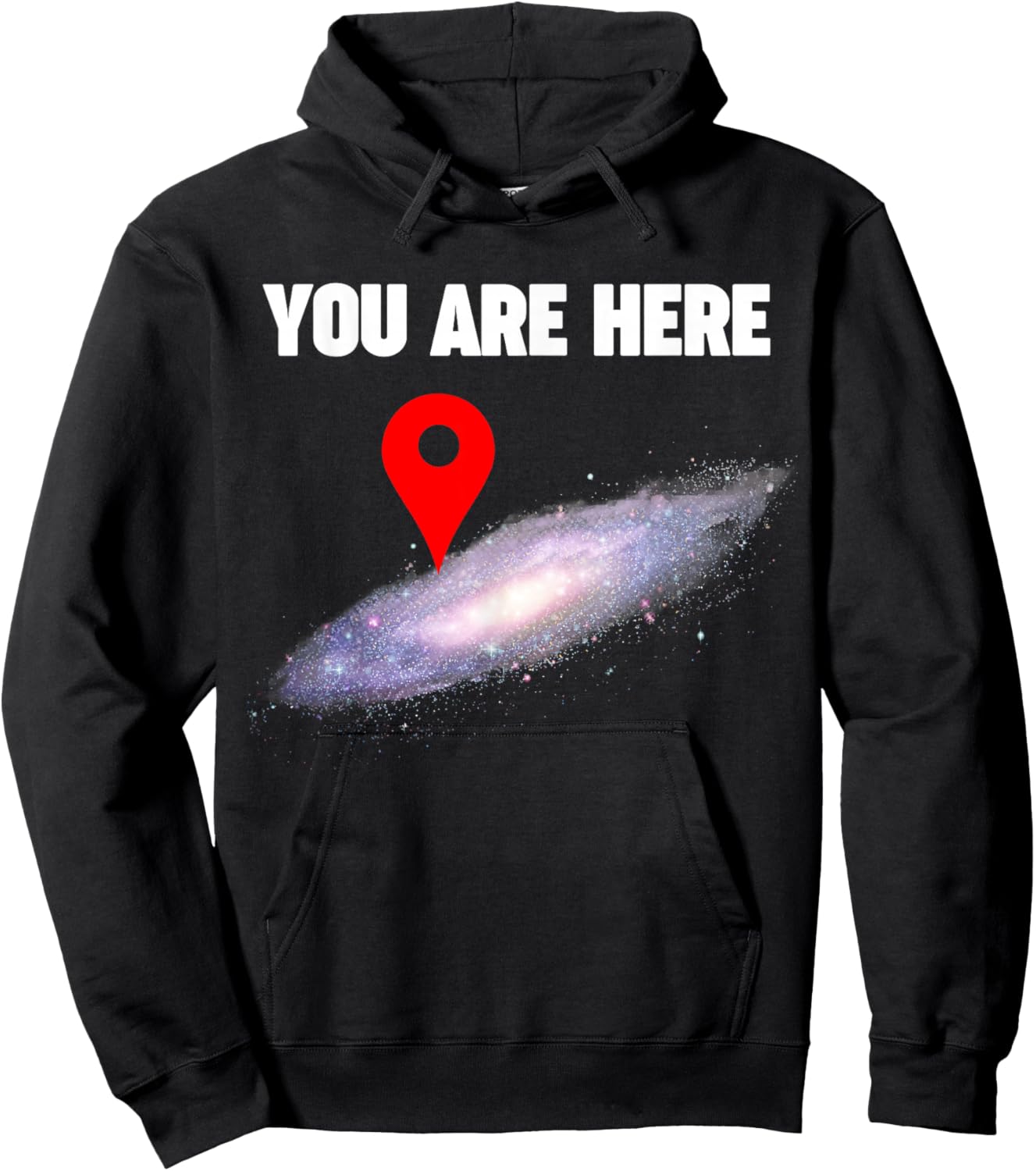 You are Here Milky Way Galaxy Pin Hoodie - Hoodie | Black