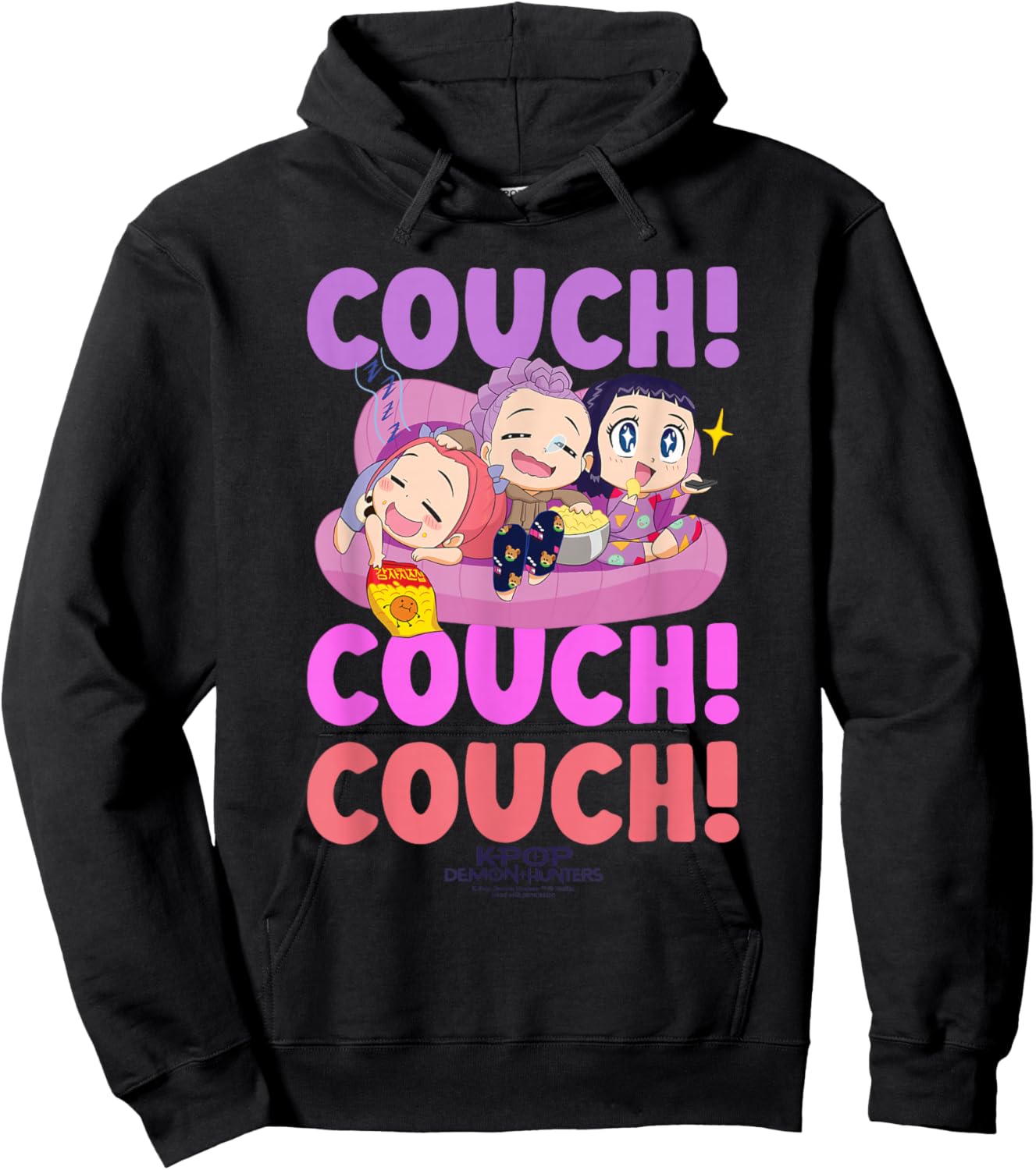 KPop Demon Hunters Huntrix Couch Officially Licensed Hoodie - Hoodie | Black