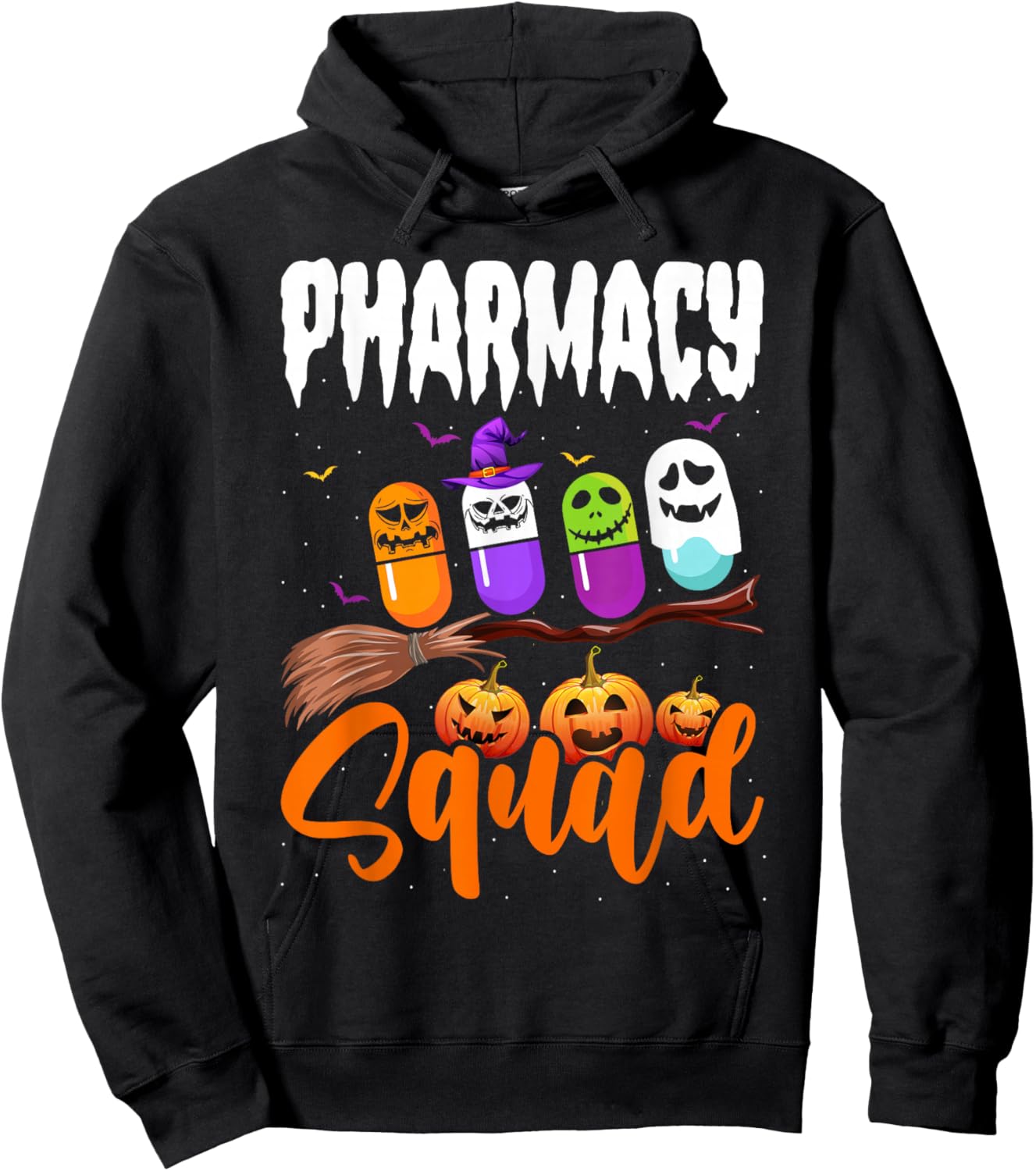 Funny Pills Pharmacy Squad Pharmacist Technician Halloween Hoodie - Hoodie | Black